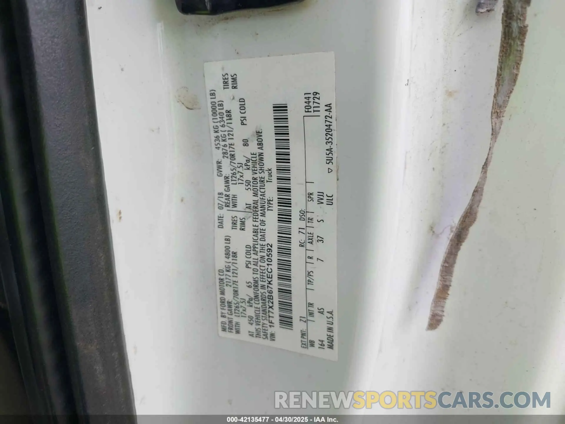 9 Photograph of a damaged car 1FT7X2B67KEC10592 FORD F-250 2019