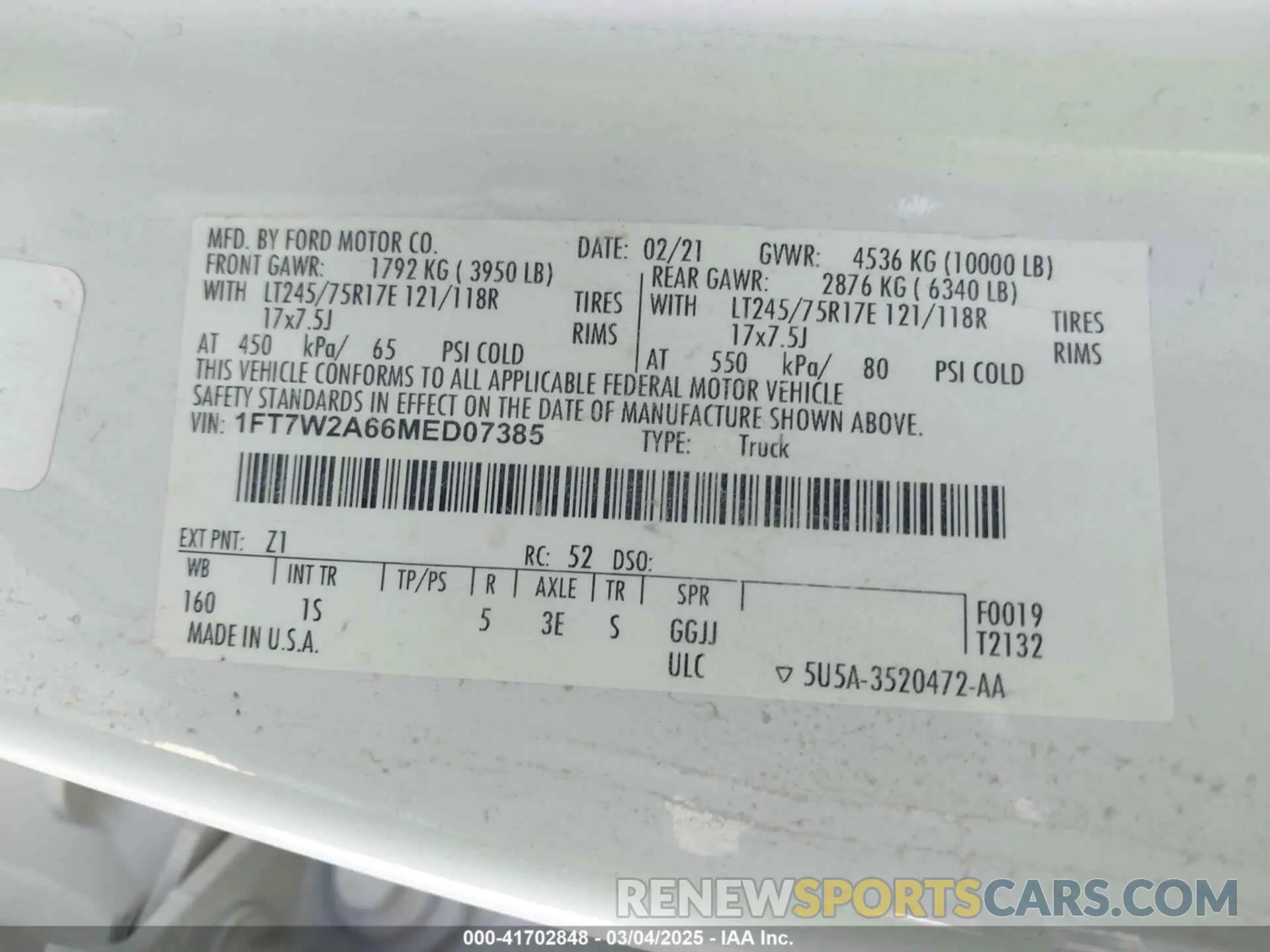 9 Photograph of a damaged car 1FT7W2A66MED07385 FORD F-250 2021