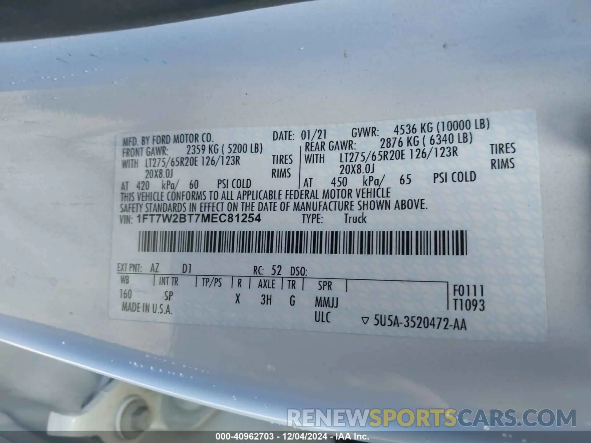 9 Photograph of a damaged car 1FT7W2BT7MEC81254 FORD F-250 2021