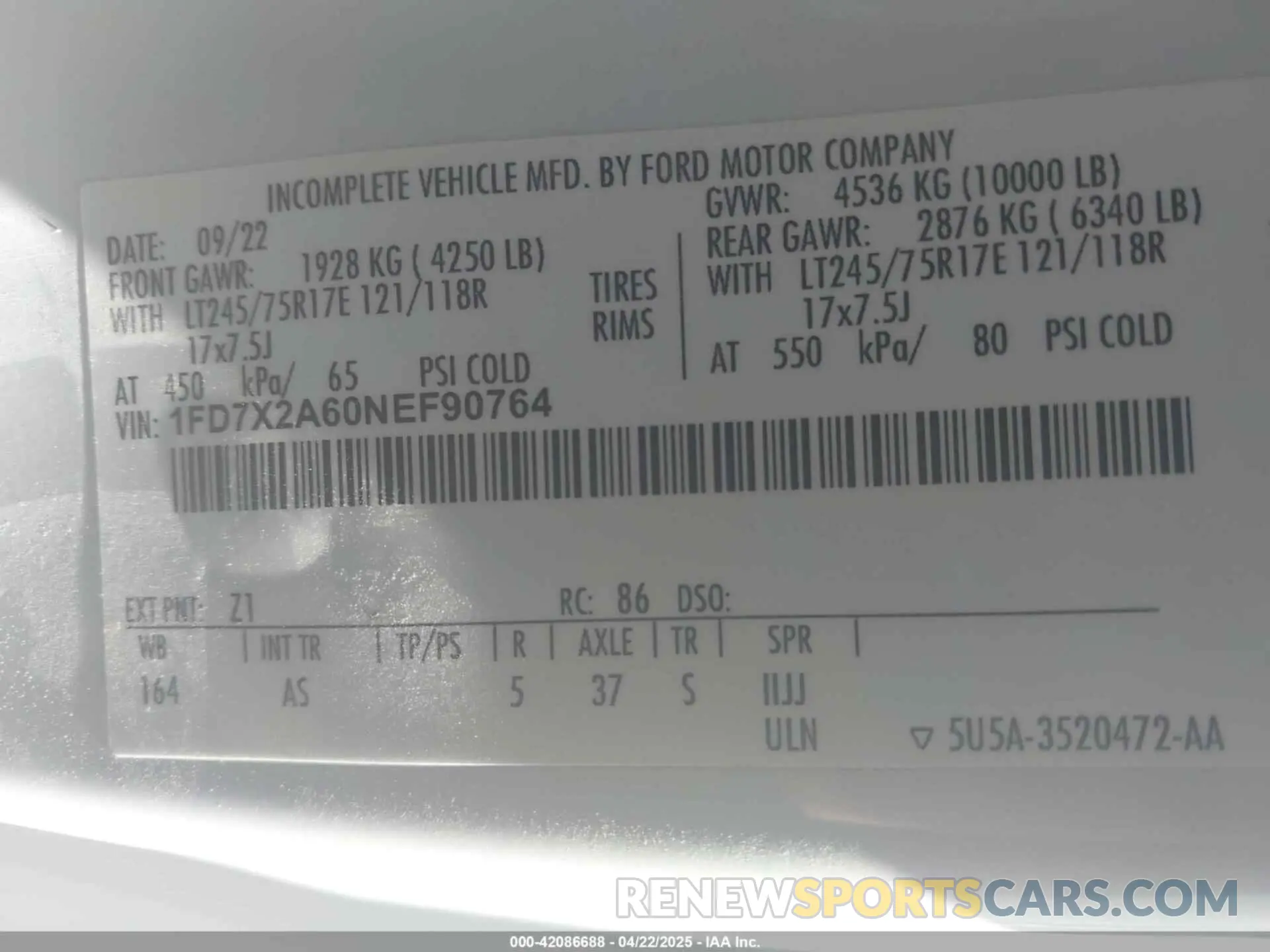 9 Photograph of a damaged car 1FD7X2A60NEF90764 FORD F-250 2022