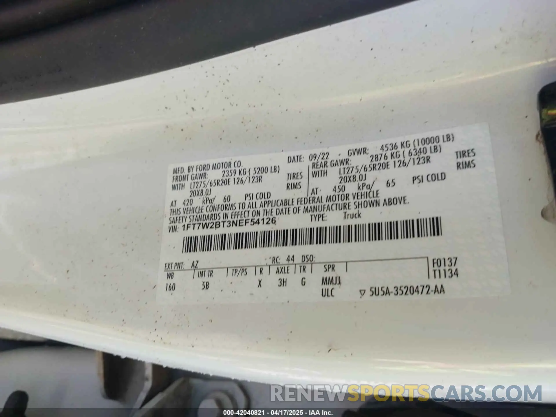 9 Photograph of a damaged car 1FT7W2BT3NEF54126 FORD F-250 2022