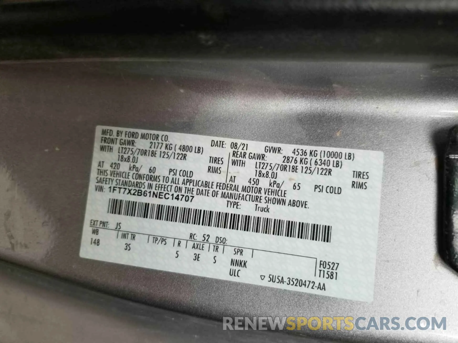19 Photograph of a damaged car 1FT7X2B61NEC14707 FORD F-250 2022