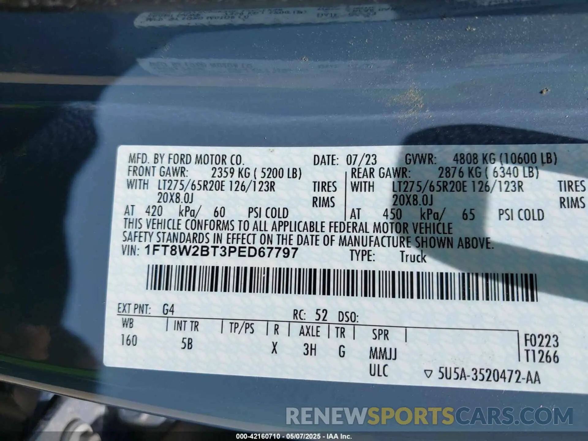 8 Photograph of a damaged car 1FT8W2BT3PED67797 FORD F-250 2023