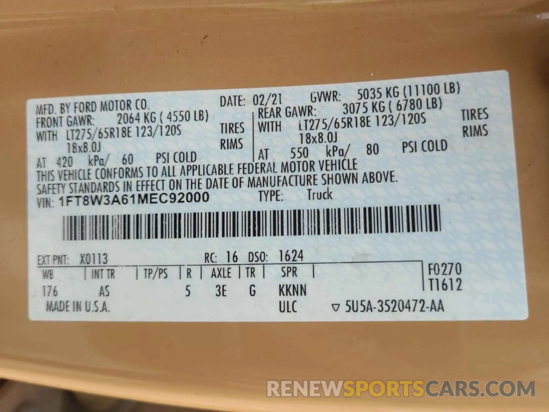 2 Photograph of a damaged car 1FT8W3A61MEC92000 FORD F-350 2021