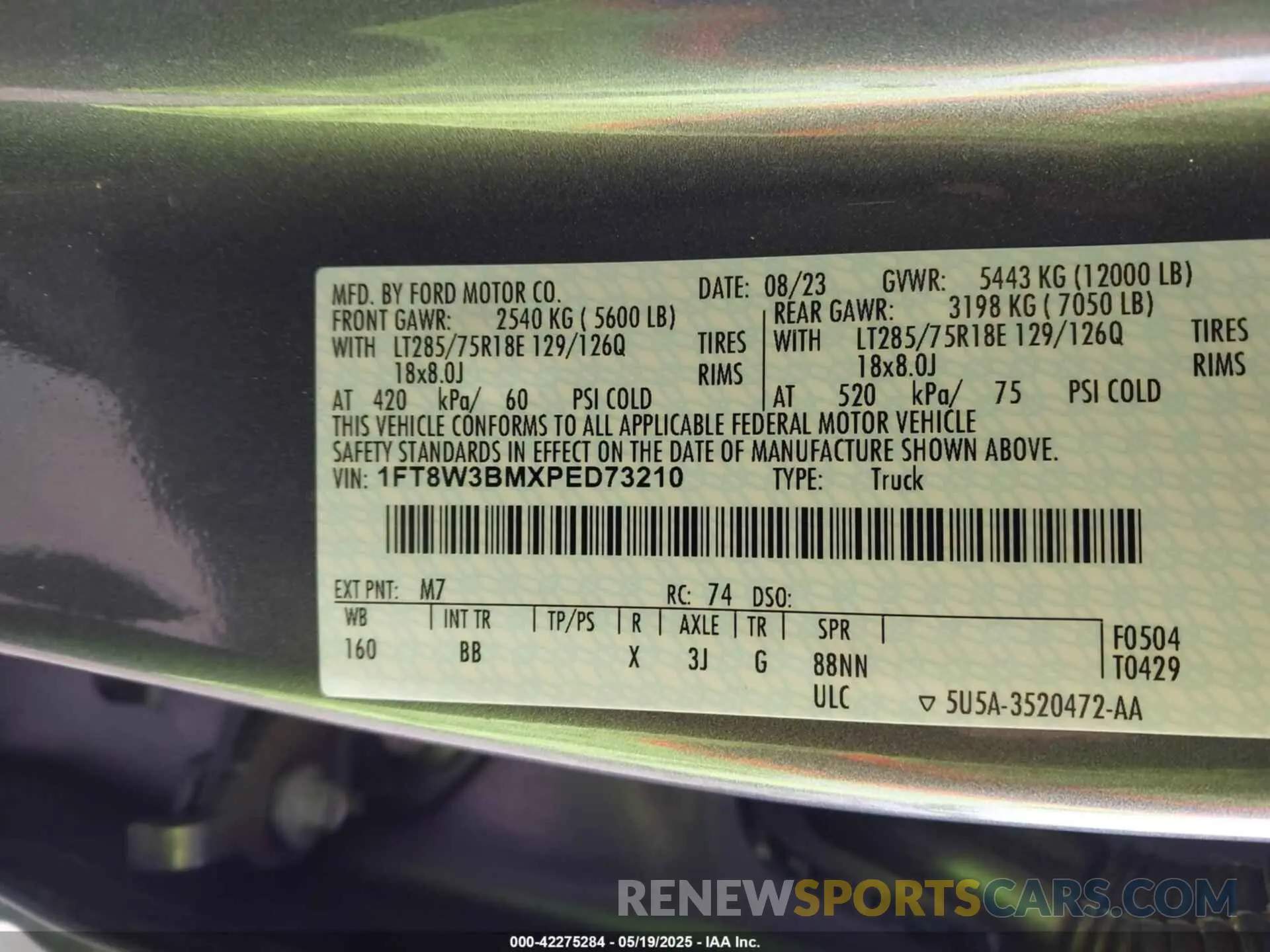 8 Photograph of a damaged car 1FT8W3BMXPED73210 FORD F-350 2023