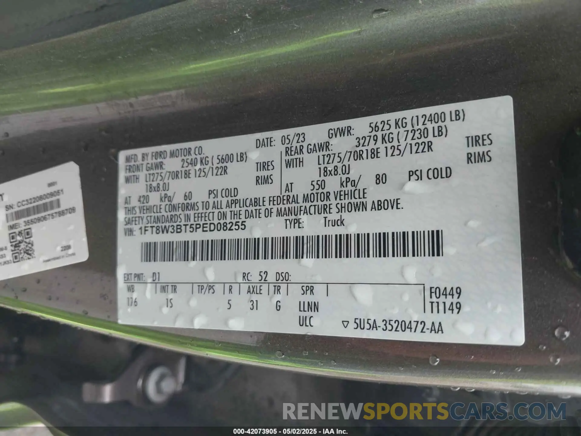 8 Photograph of a damaged car 1FT8W3BT5PED08255 FORD F-350 2023