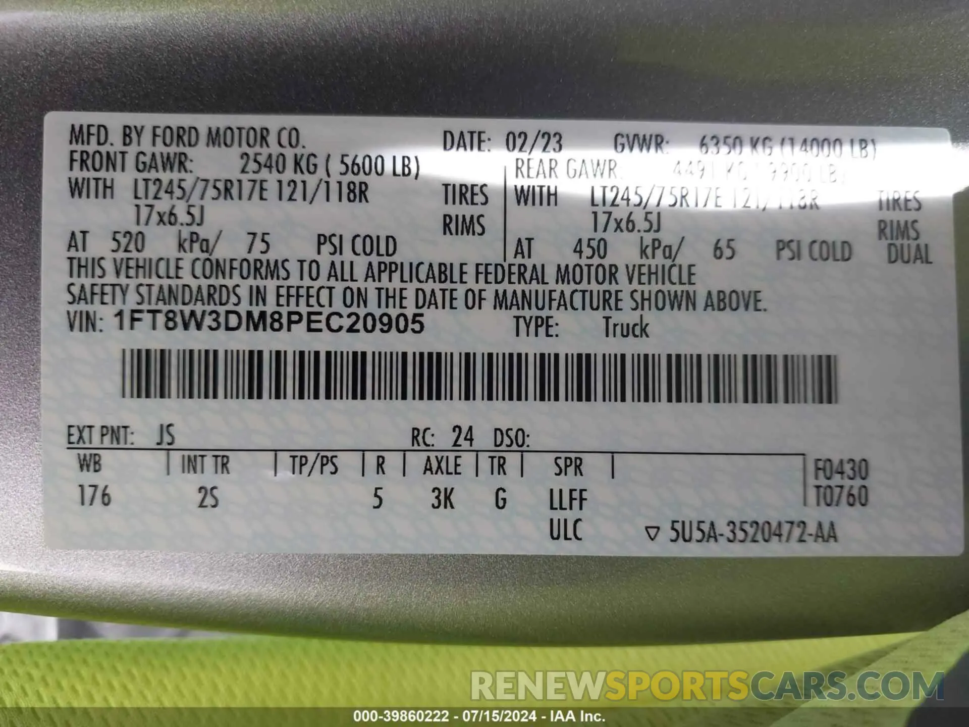 9 Photograph of a damaged car 1FT8W3DM8PEC20905 FORD F-350 2023