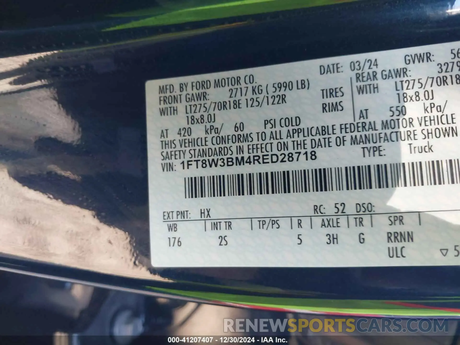 8 Photograph of a damaged car 1FT8W3BM4RED28718 FORD F-350 2024