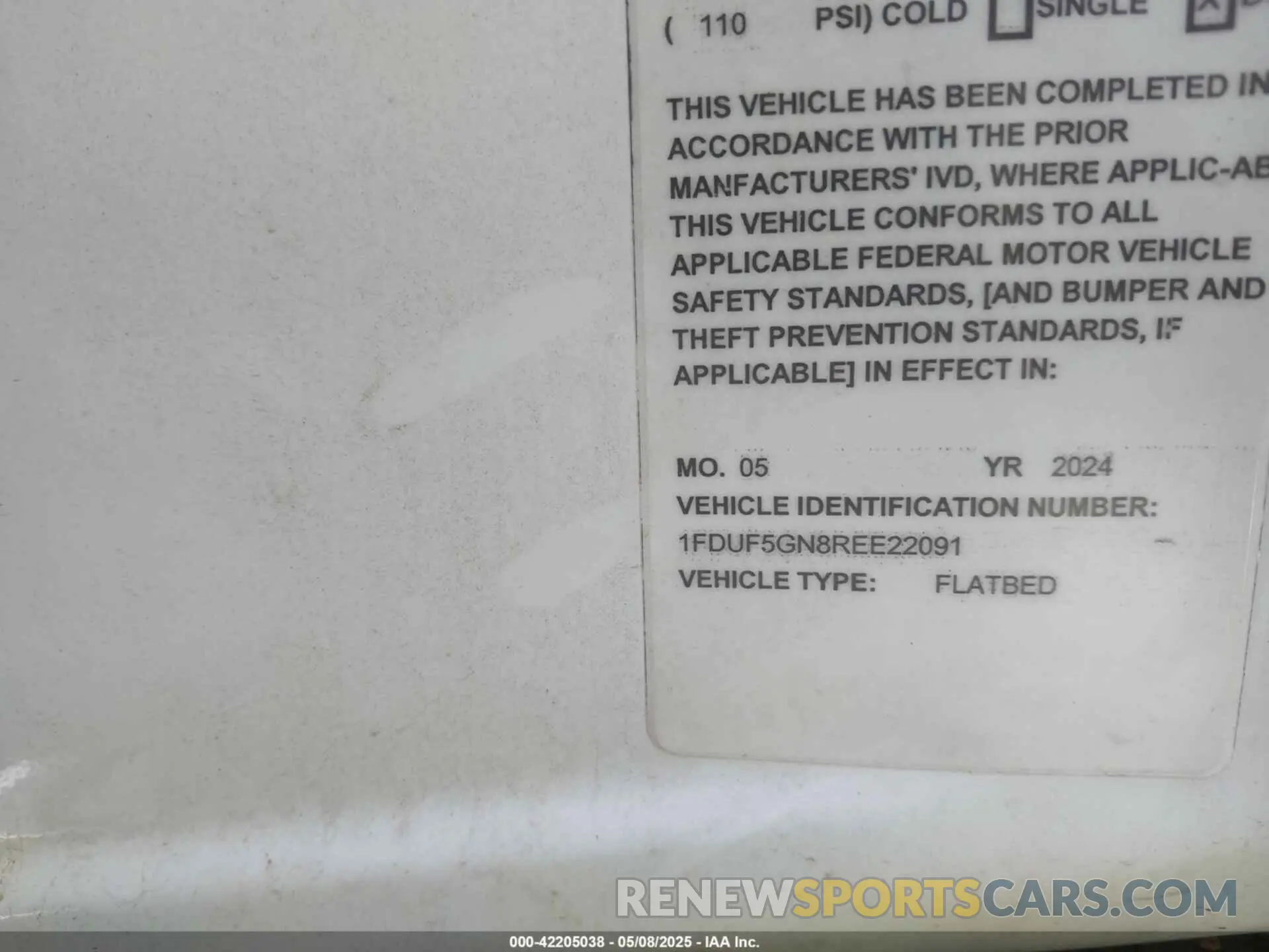 8 Photograph of a damaged car 1FDUF5GN8REE22091 FORD F-550 CHASSIS 2024