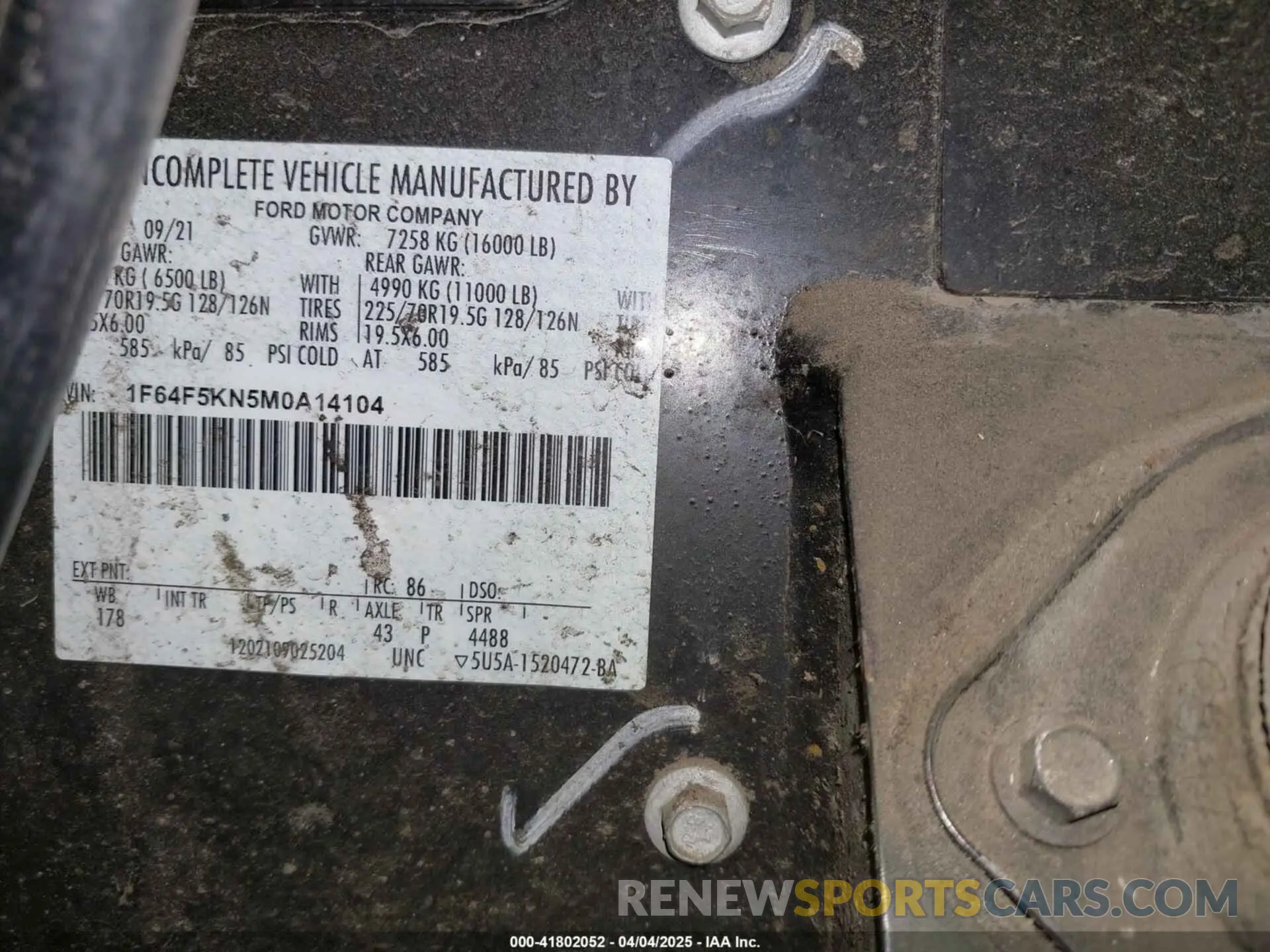 8 Photograph of a damaged car 1F64F5KN5M0A14104 FORD F-59 COMMERCIAL STRIPPED 2021