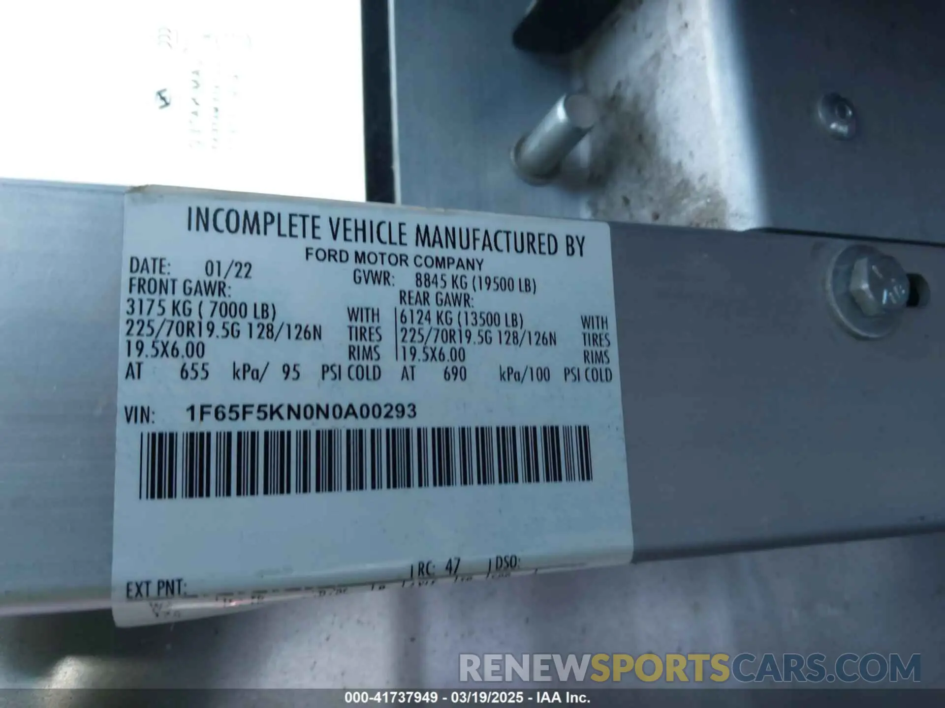 8 Photograph of a damaged car 1F65F5KN0N0A00293 FORD F-59 COMMERCIAL STRIPPED 2022