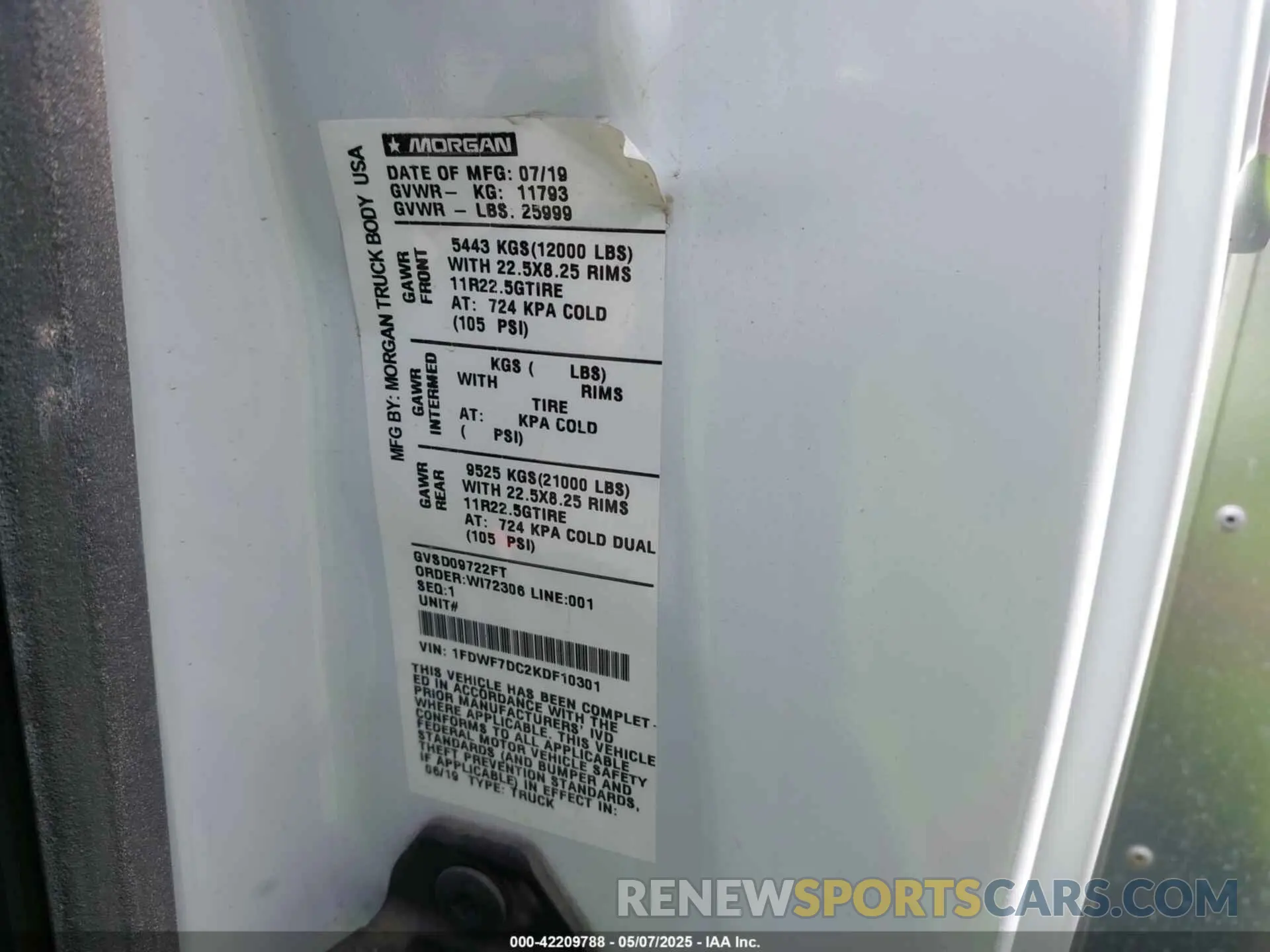 14 Photograph of a damaged car 1FDWF7DC2KDF10301 FORD F-750 DIESEL 2019