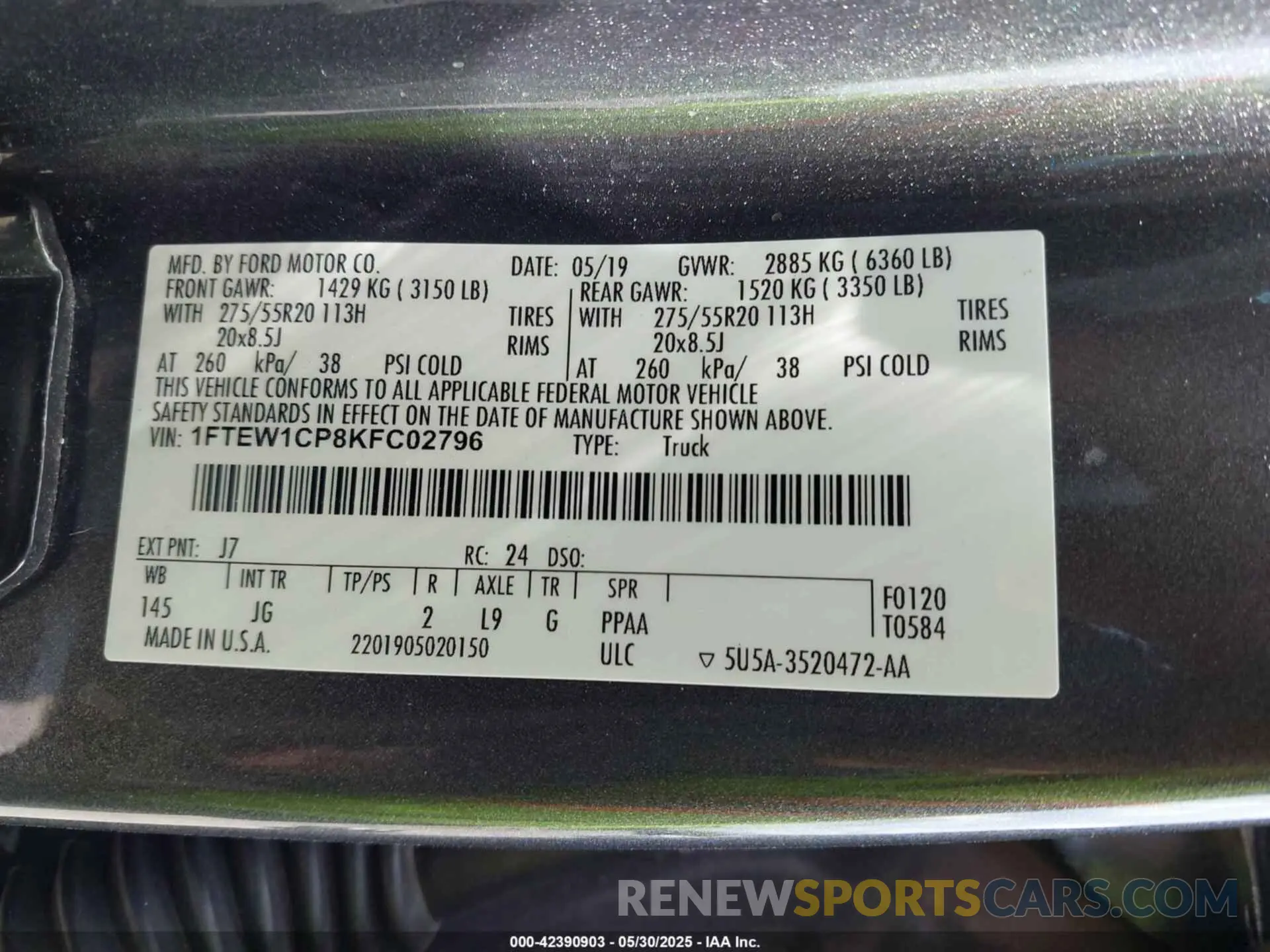 9 Photograph of a damaged car 1FTEW1CP8KFC02796 FORD F150 2019