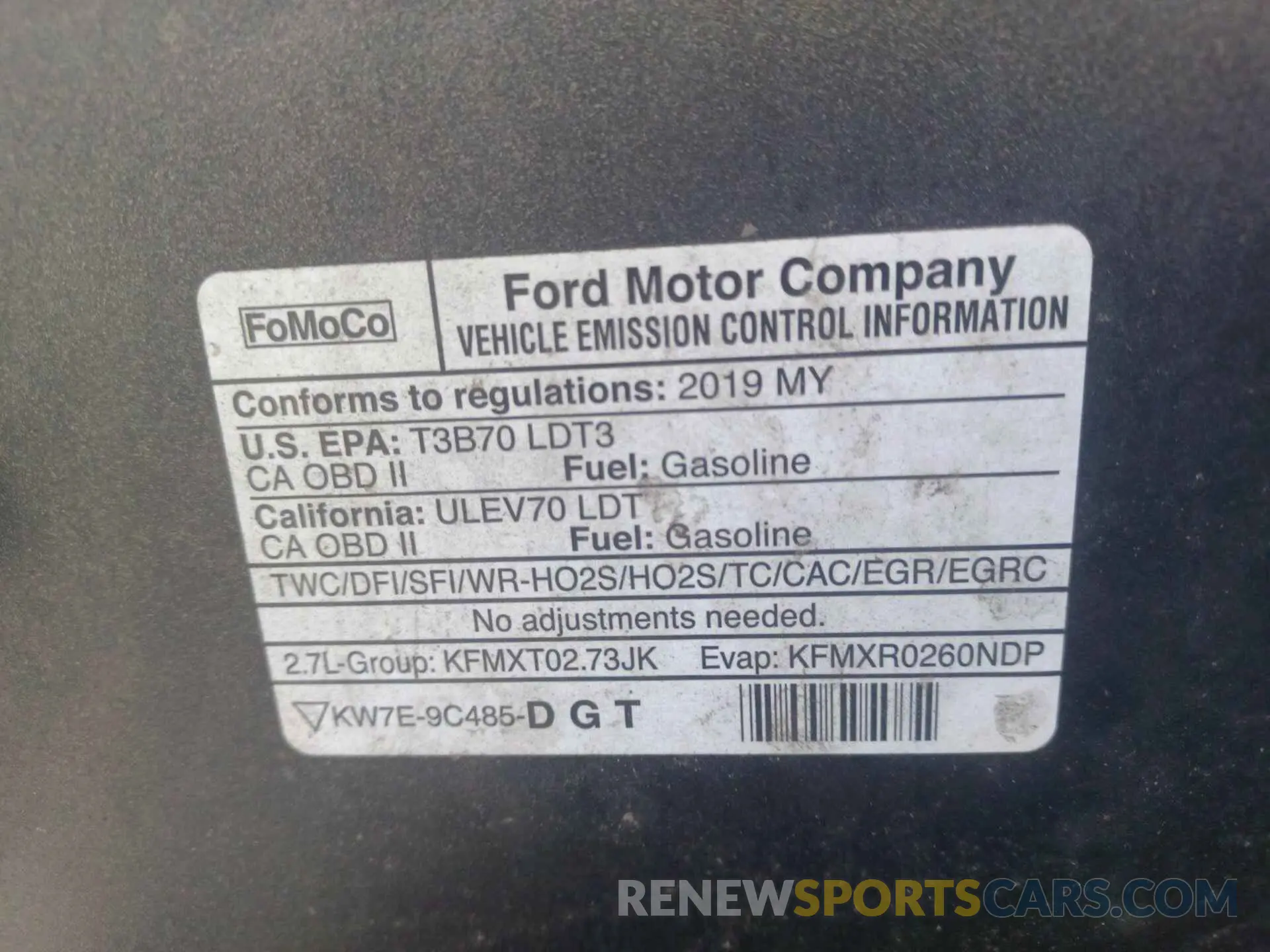 21 Photograph of a damaged car 1FTEW1EP1KKD58926 FORD F150 2019