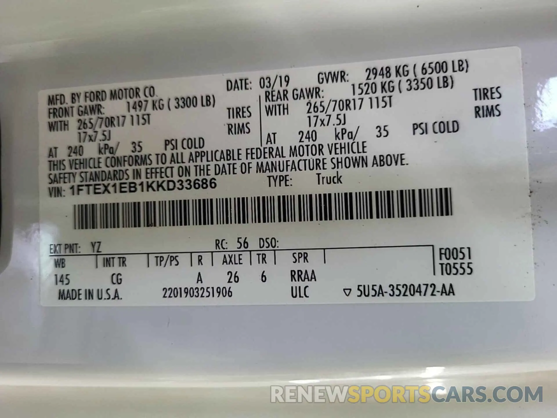 48 Photograph of a damaged car 1FTEX1EB1KKD33686 FORD F150 2019