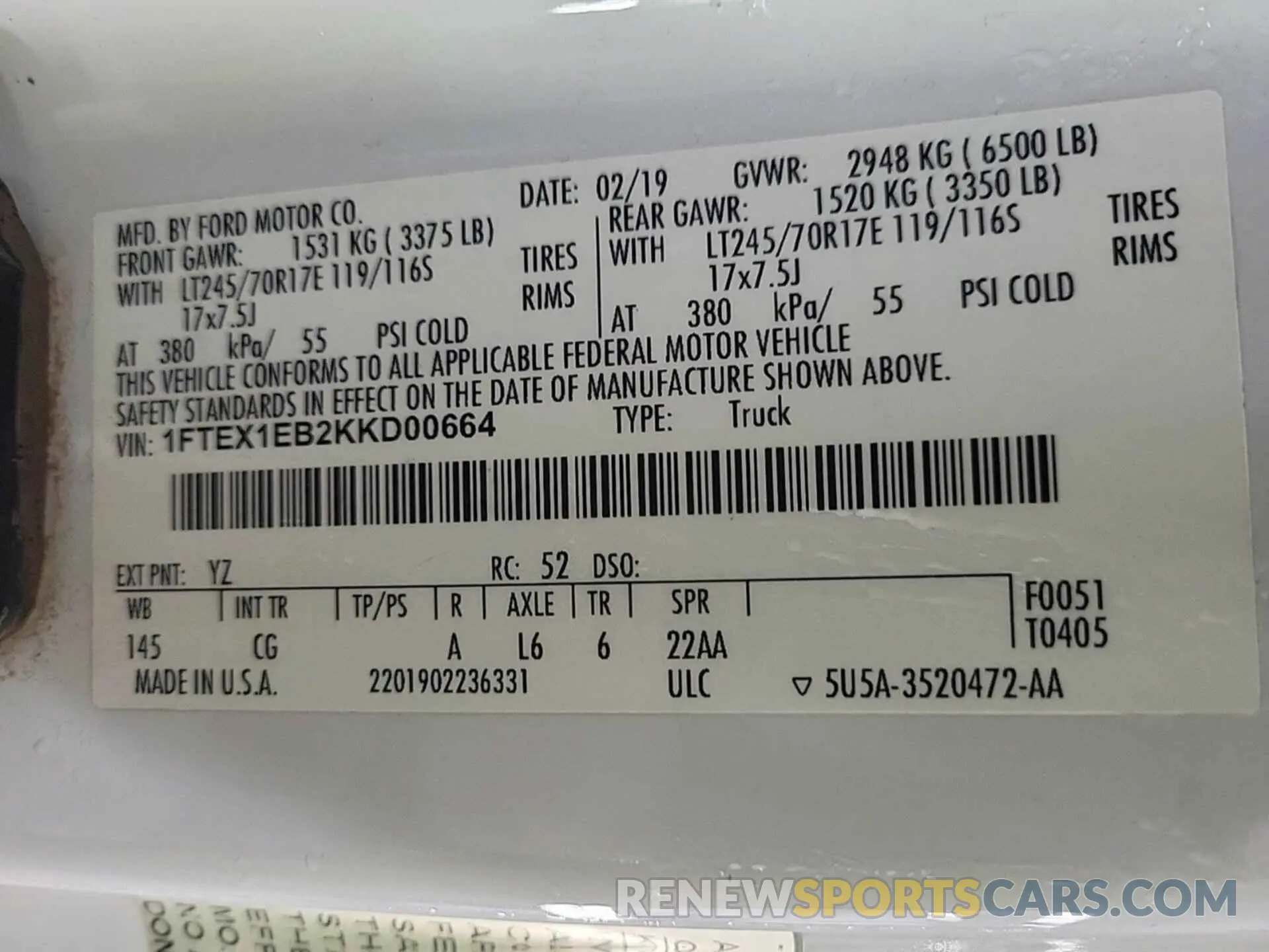 30 Photograph of a damaged car 1FTEX1EB2KKD00664 FORD F150 2019