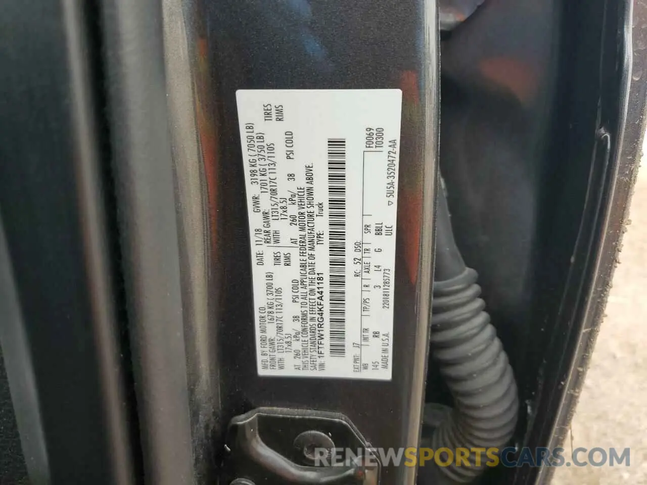 12 Photograph of a damaged car 1FTFW1RG4KFA41181 FORD F150 2019