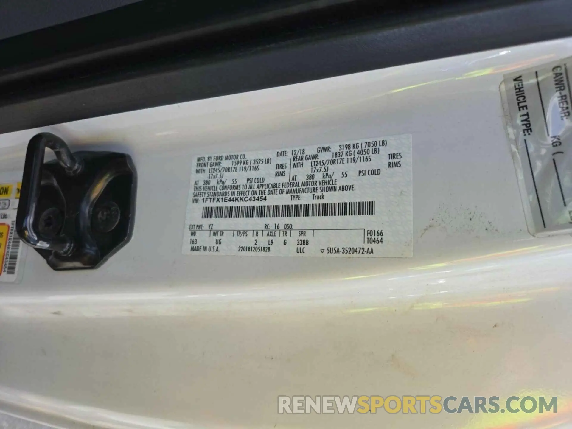 47 Photograph of a damaged car 1FTFX1E44KKC43454 FORD F150 2019
