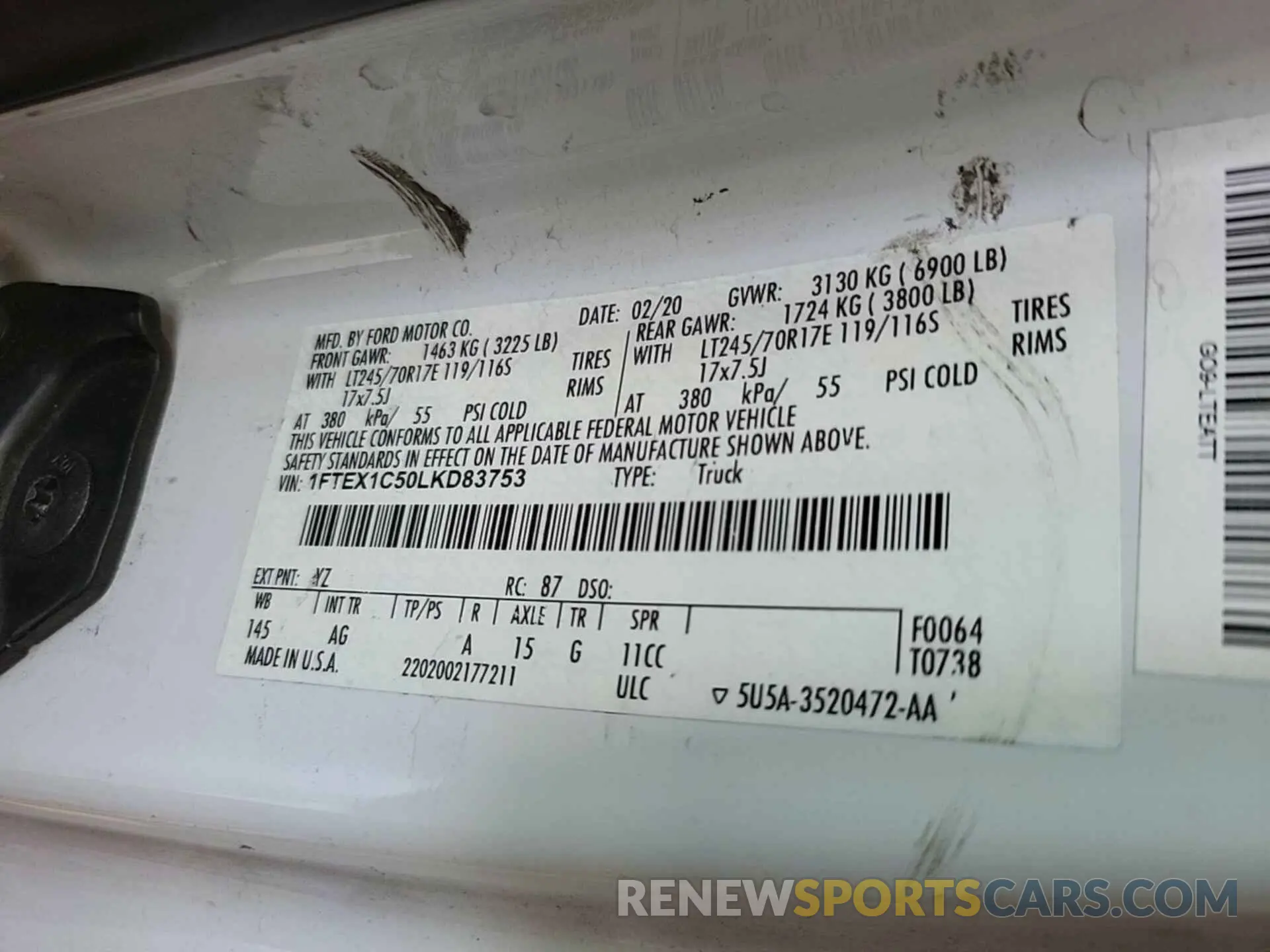 18 Photograph of a damaged car 1FTEX1C50LKD83753 FORD F150 2020