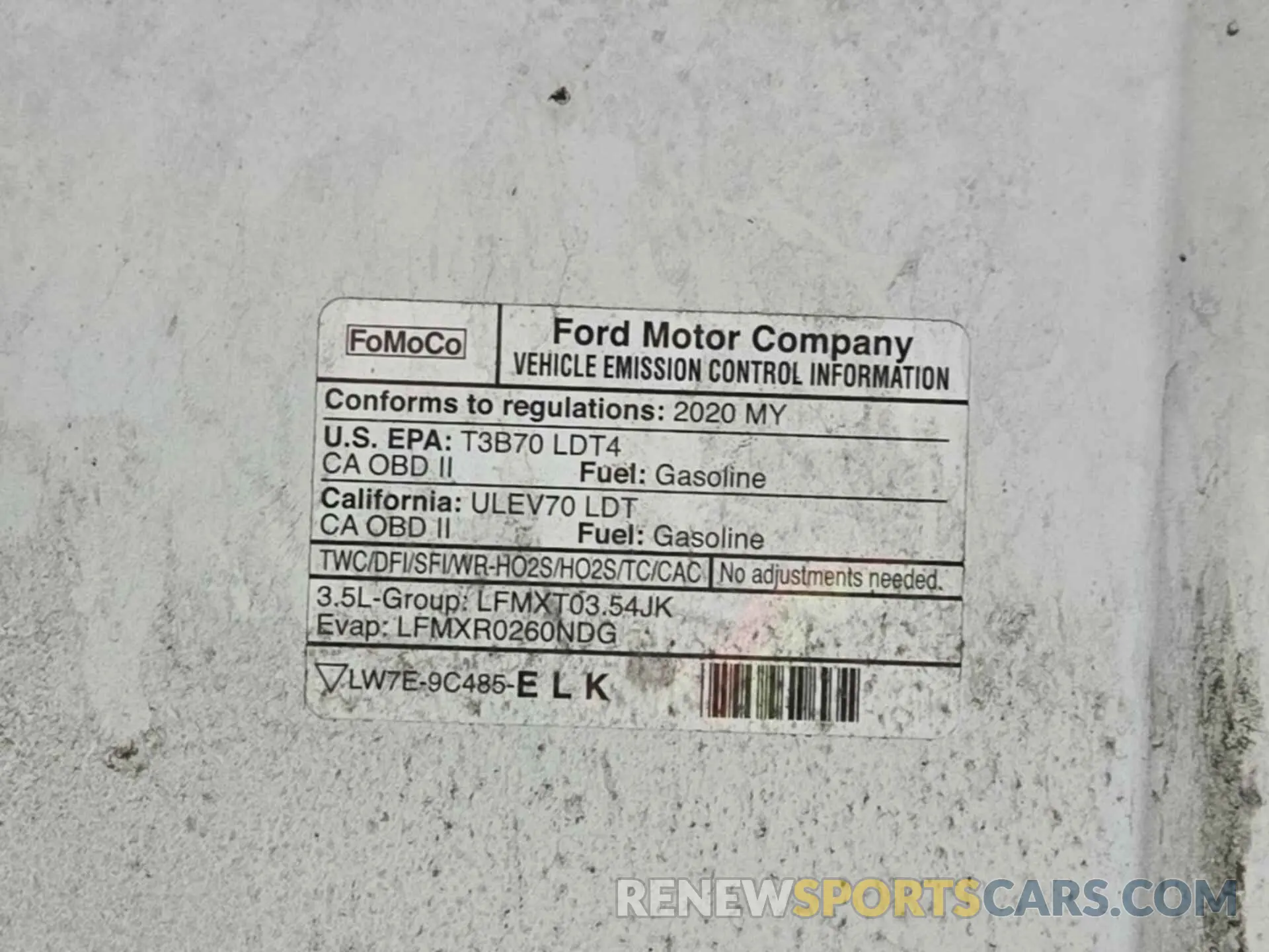 36 Photograph of a damaged car 1FTFX1E43LKD35558 FORD F150 2020
