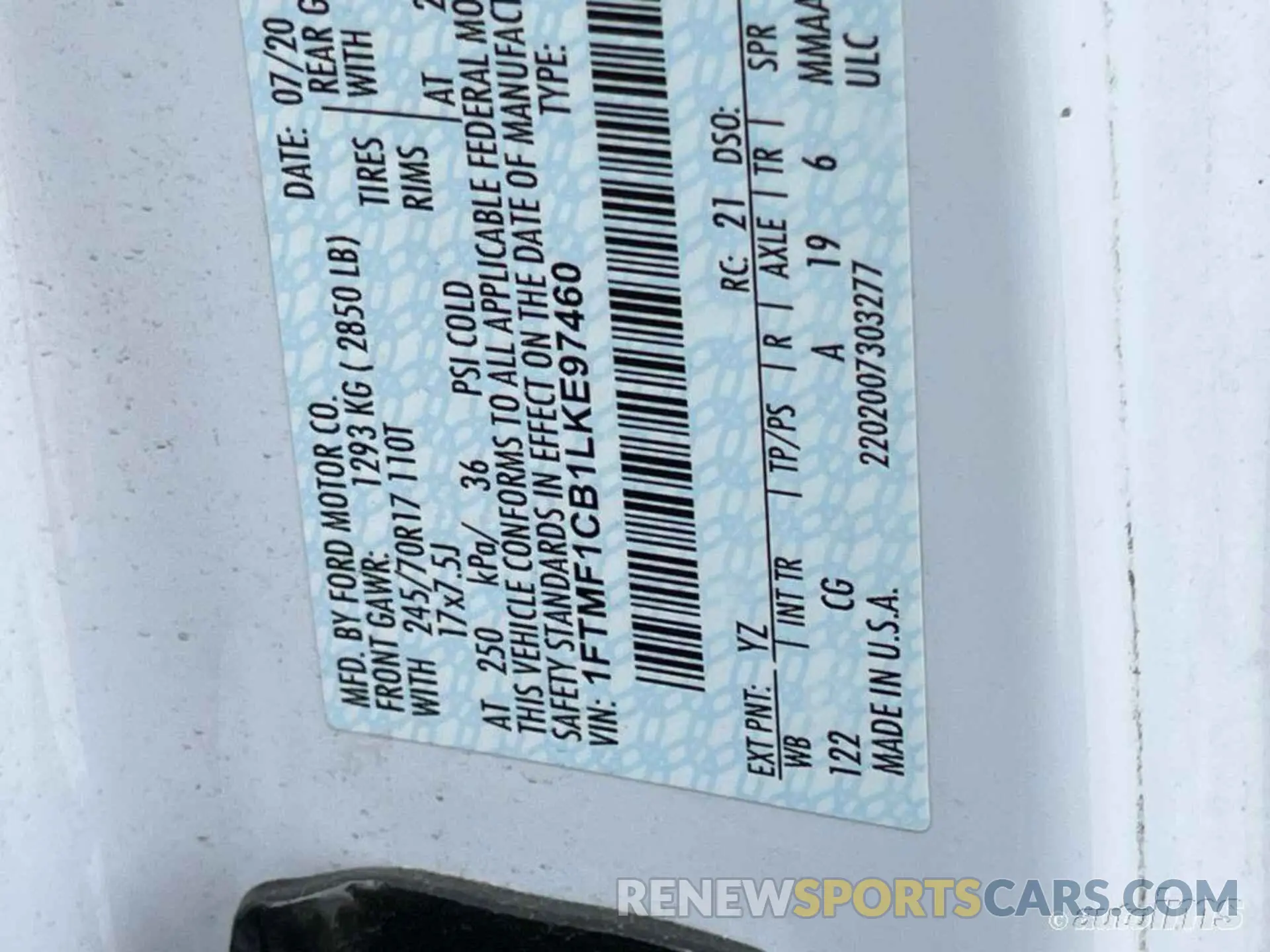 4 Photograph of a damaged car 1FTMF1CB1LKE97460 FORD F150 2020