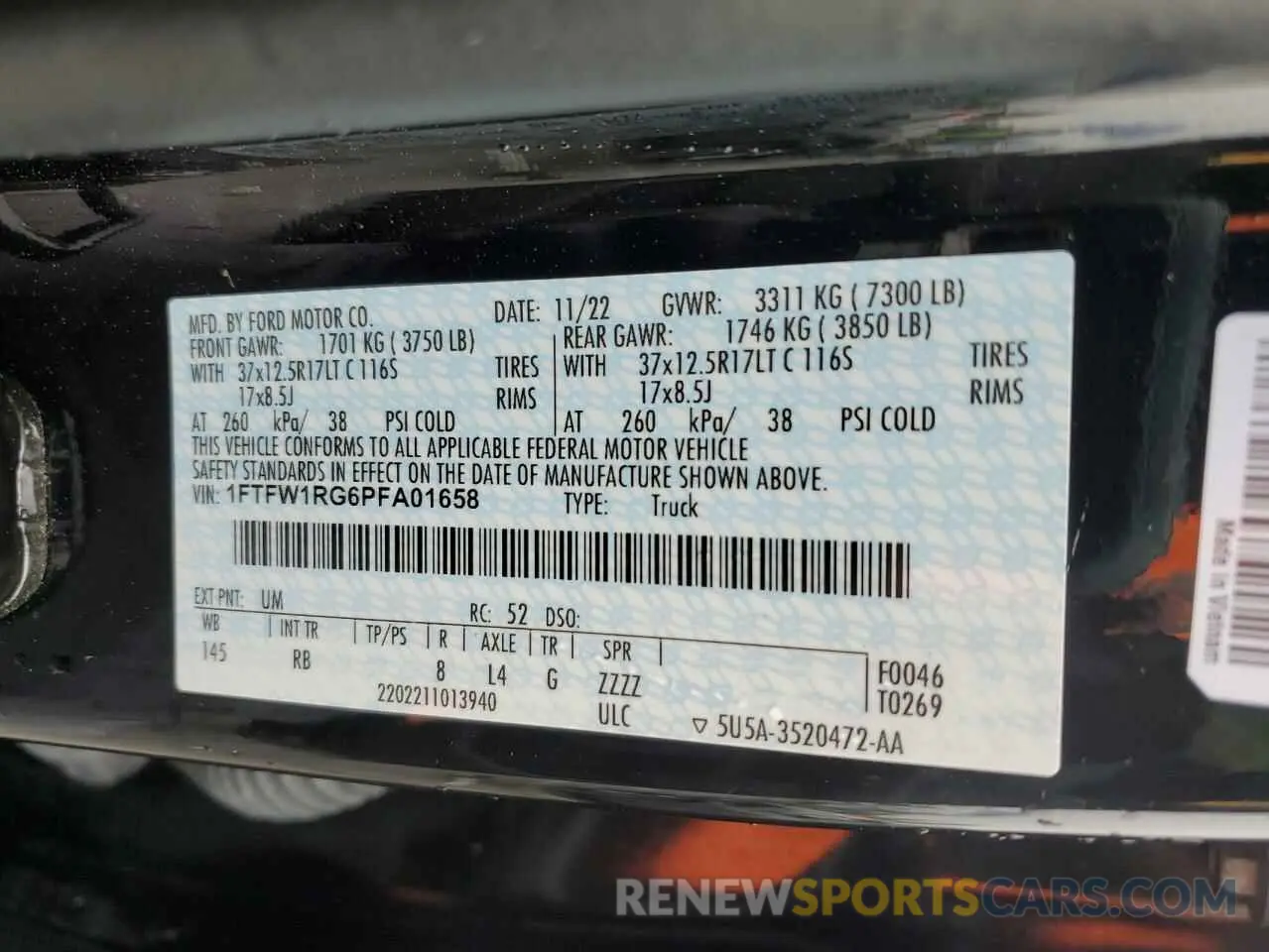 12 Photograph of a damaged car 1FTFW1RG6PFA01658 FORD F150 2023