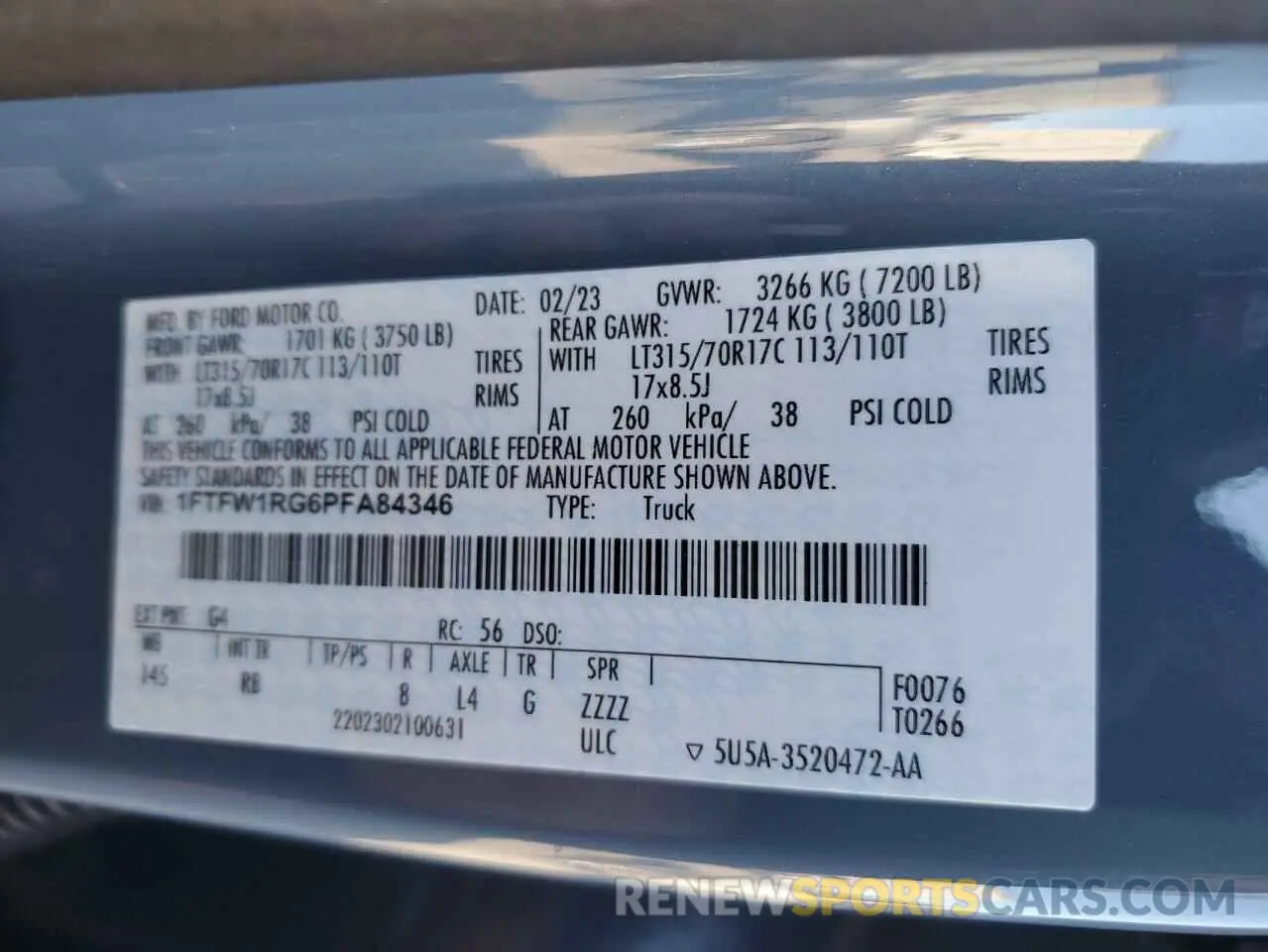 13 Photograph of a damaged car 1FTFW1RG6PFA84346 FORD F150 2023