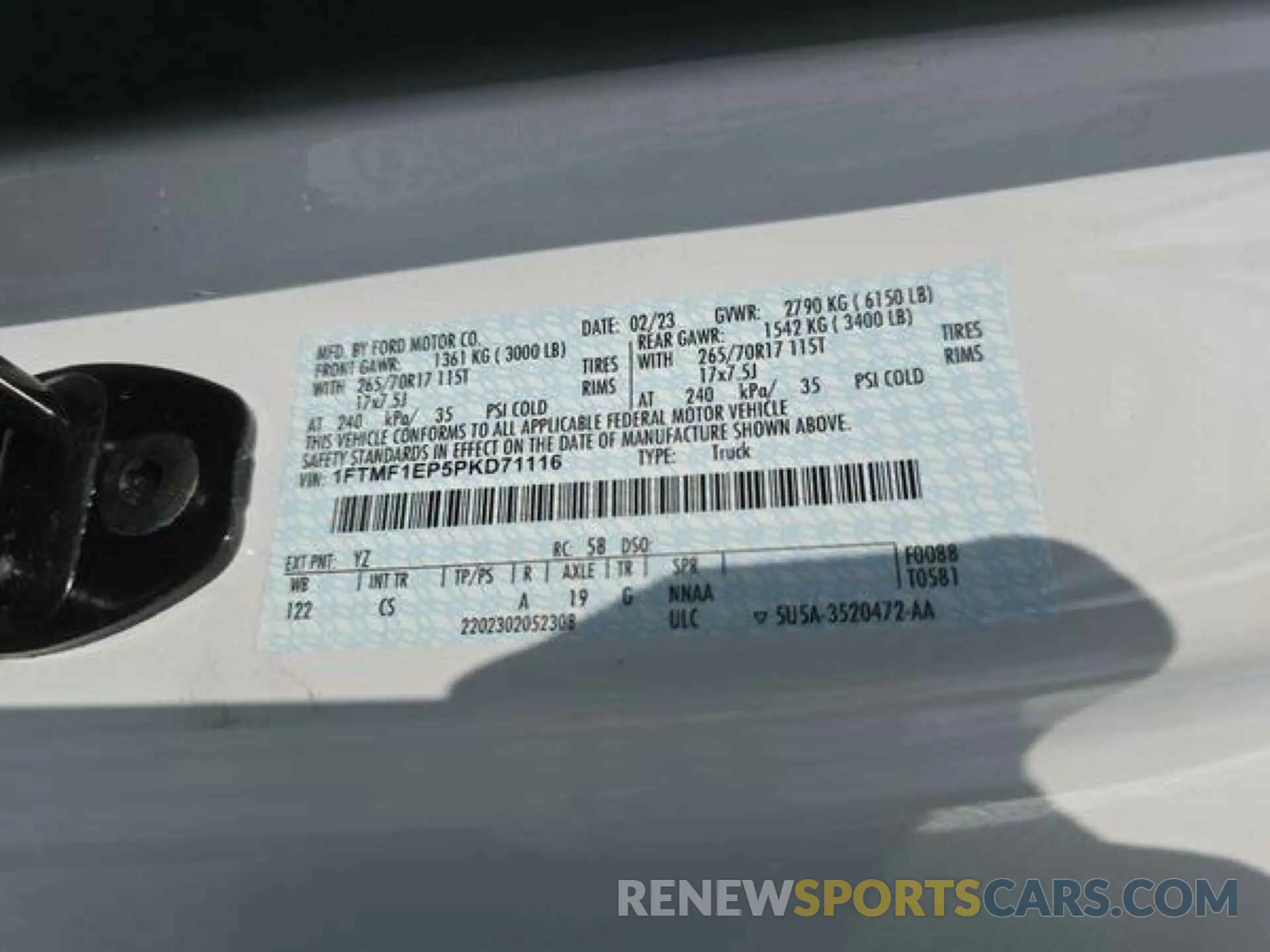 2 Photograph of a damaged car 1FTMF1EP5PKD71116 FORD F150 2023
