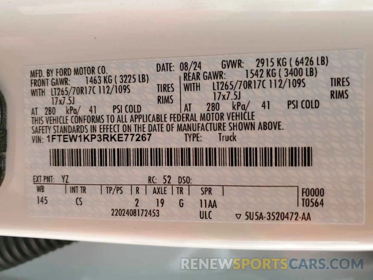 12 Photograph of a damaged car 1FTEW1KP3RKE77267 FORD F150 2024