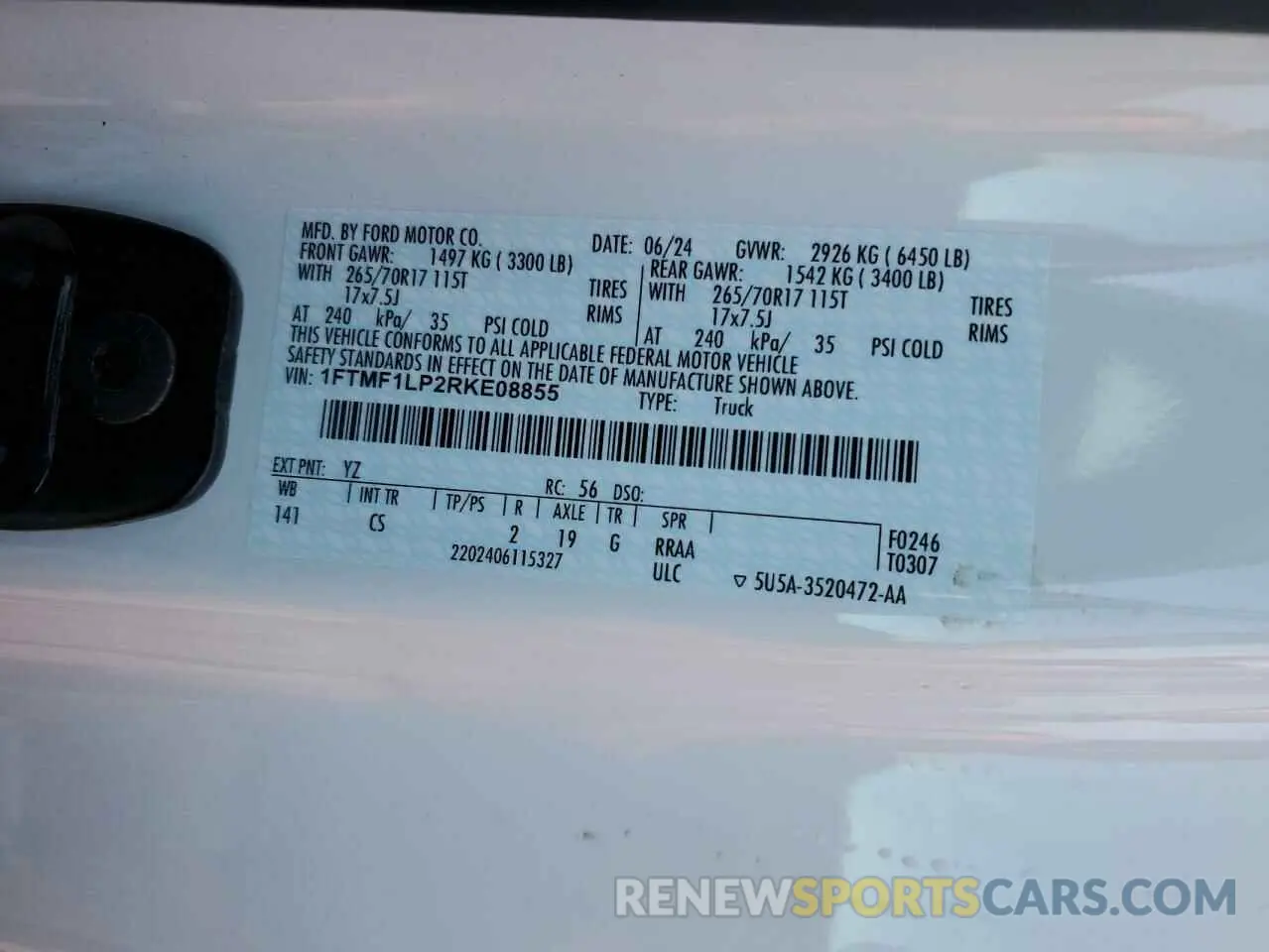 12 Photograph of a damaged car 1FTMF1LP2RKE08855 FORD F150 2024