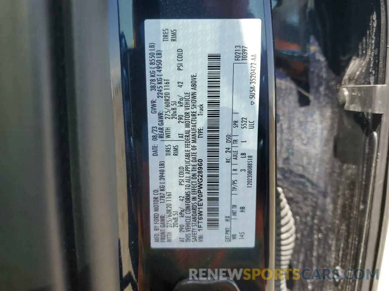 12 Photograph of a damaged car 1FT6W1EV0PWG28960 FORD F150 LIGHT 2023