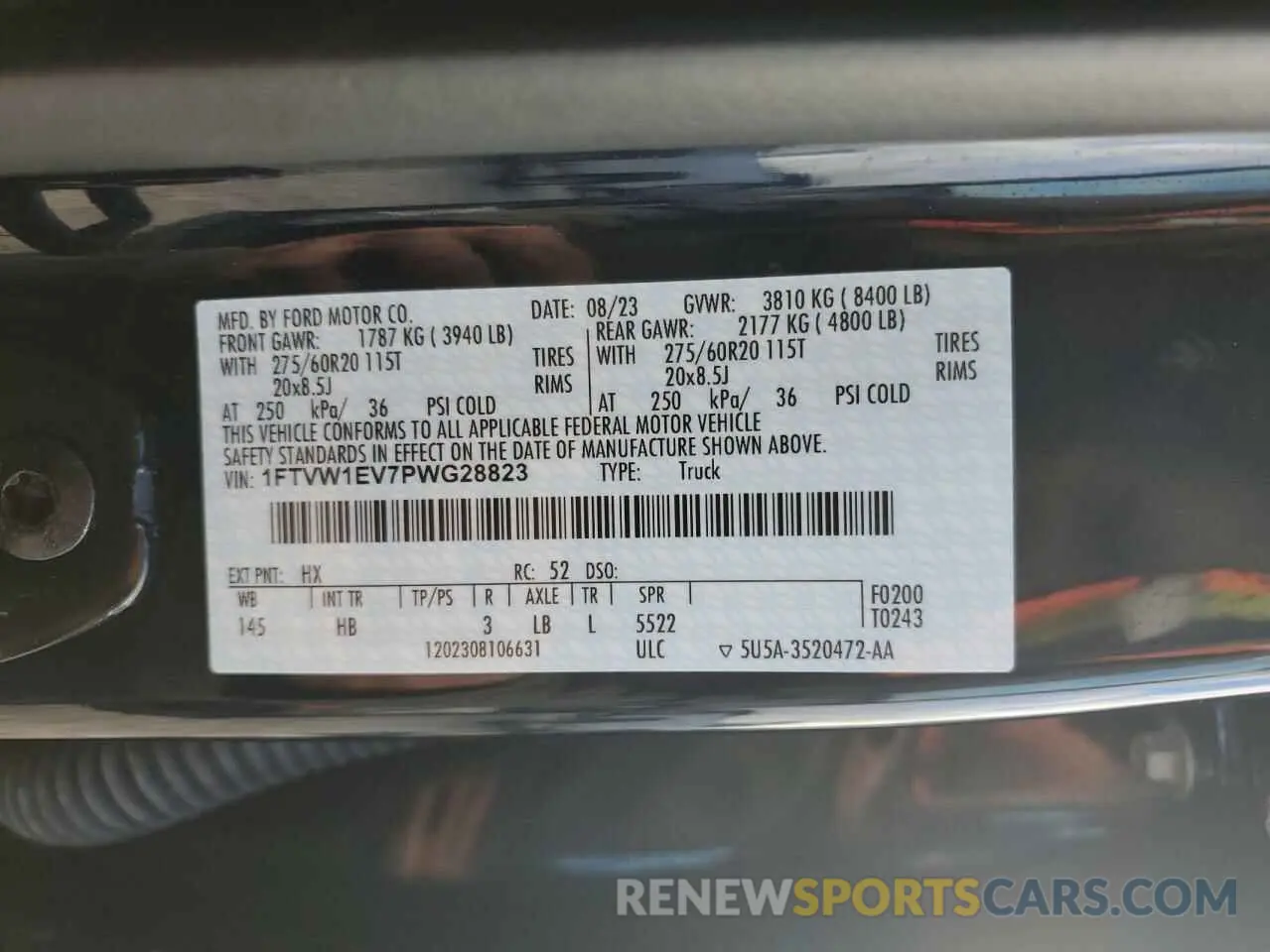 13 Photograph of a damaged car 1FTVW1EV7PWG28823 FORD F150 LIGHT 2023