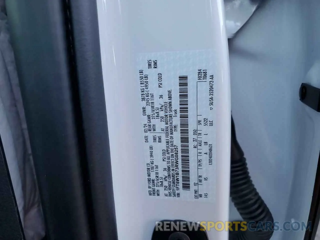 12 Photograph of a damaged car 1FT6W1B73RWG08257 FORD F150 LIGHT 2024