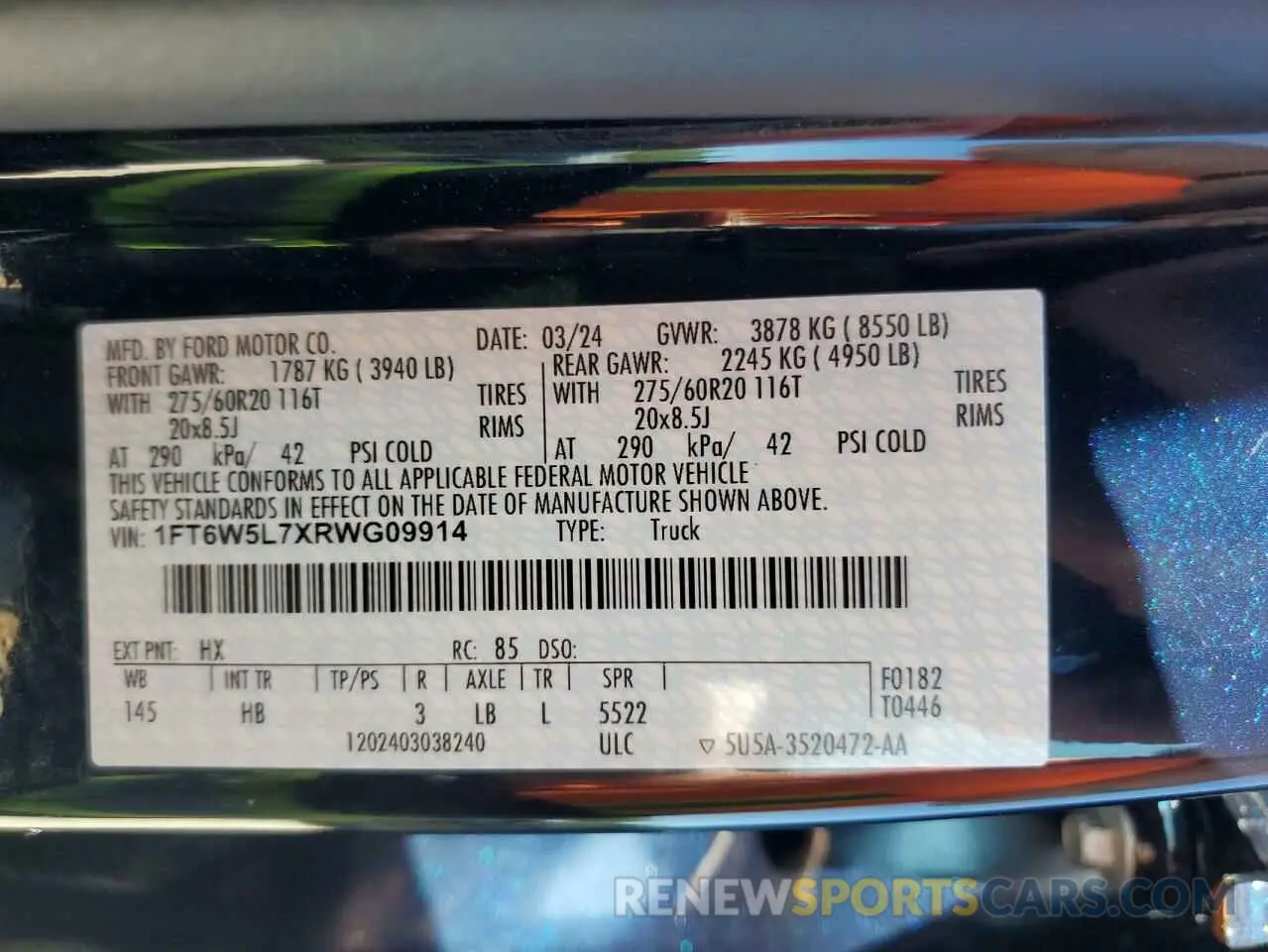 14 Photograph of a damaged car 1FT6W5L7XRWG09914 FORD F150 LIGHT 2024