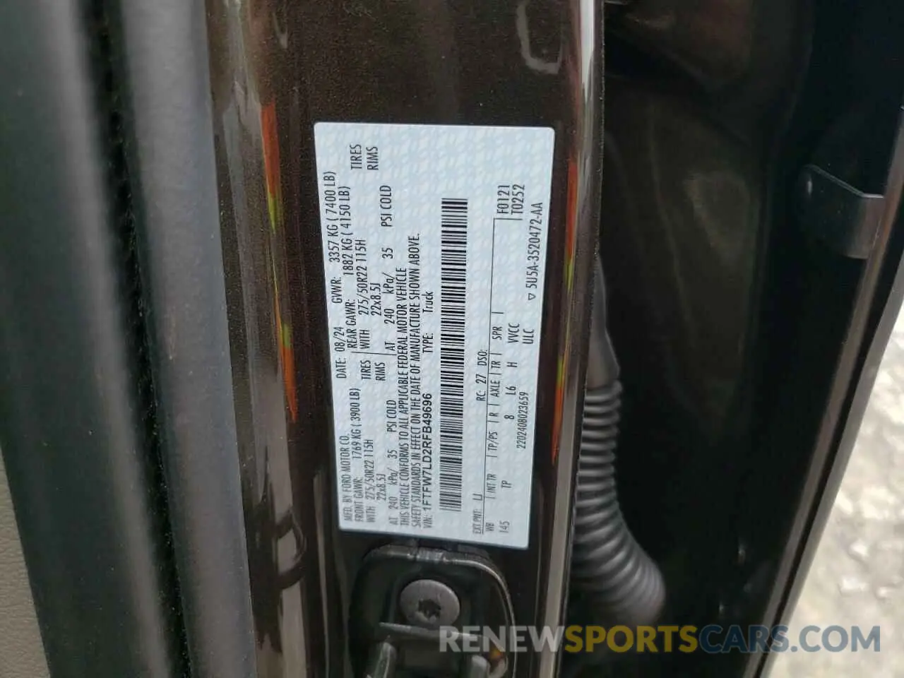 12 Photograph of a damaged car 1FTFW7LD2RFB49696 FORD F150 PLATI 2024