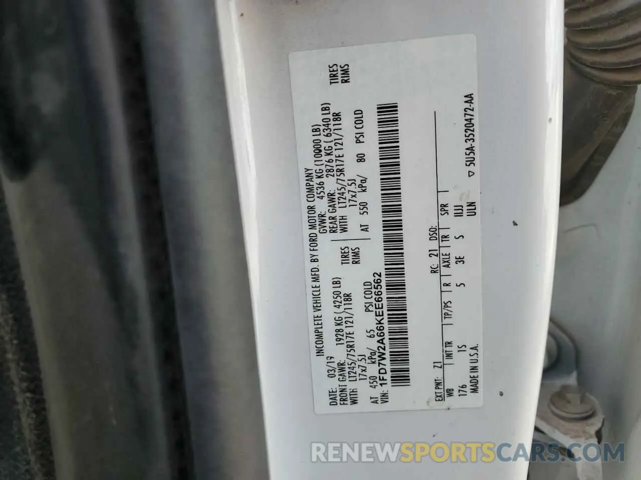10 Photograph of a damaged car 1FD7W2A66KEE66562 FORD F250 2019