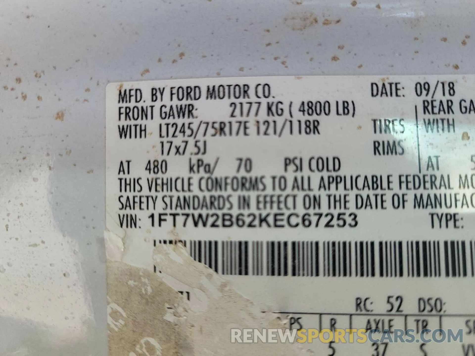 8 Photograph of a damaged car 1FT7W2B62KEC67253 FORD F250 2019
