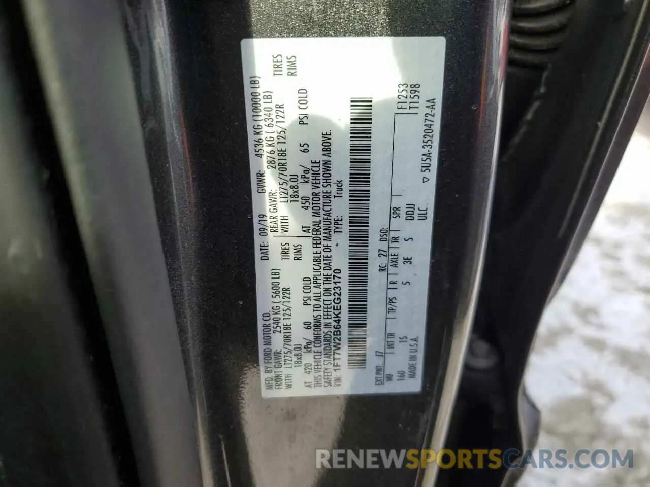 12 Photograph of a damaged car 1FT7W2B64KEG23170 FORD F250 2019