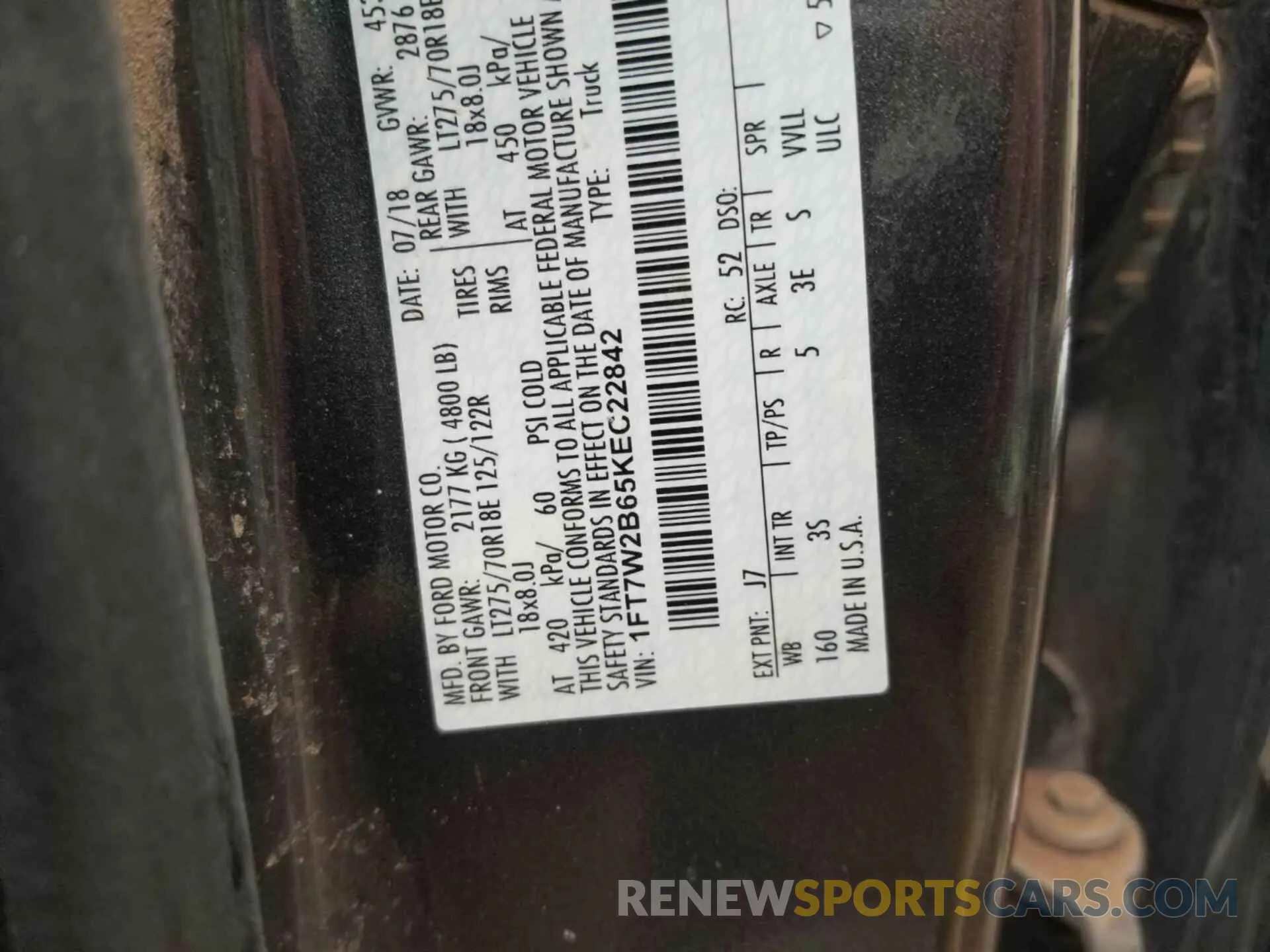 7 Photograph of a damaged car 1FT7W2B65KEC22842 FORD F250 2019