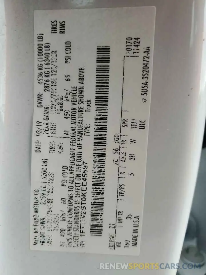 12 Photograph of a damaged car 1FT7W2BT0KEE45697 FORD F250 2019