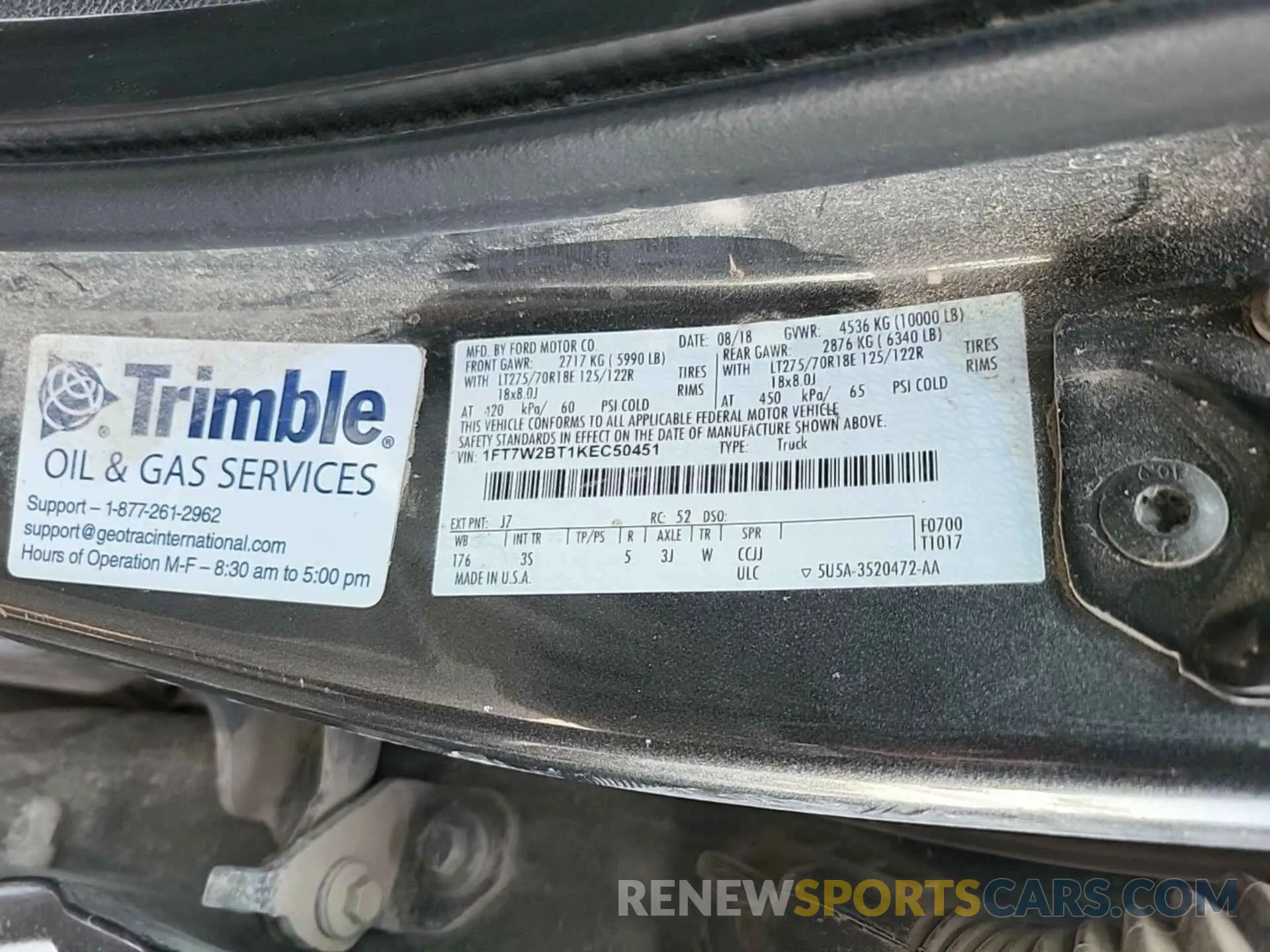 1 Photograph of a damaged car 1FT7W2BT1KEC50451 FORD F250 2019