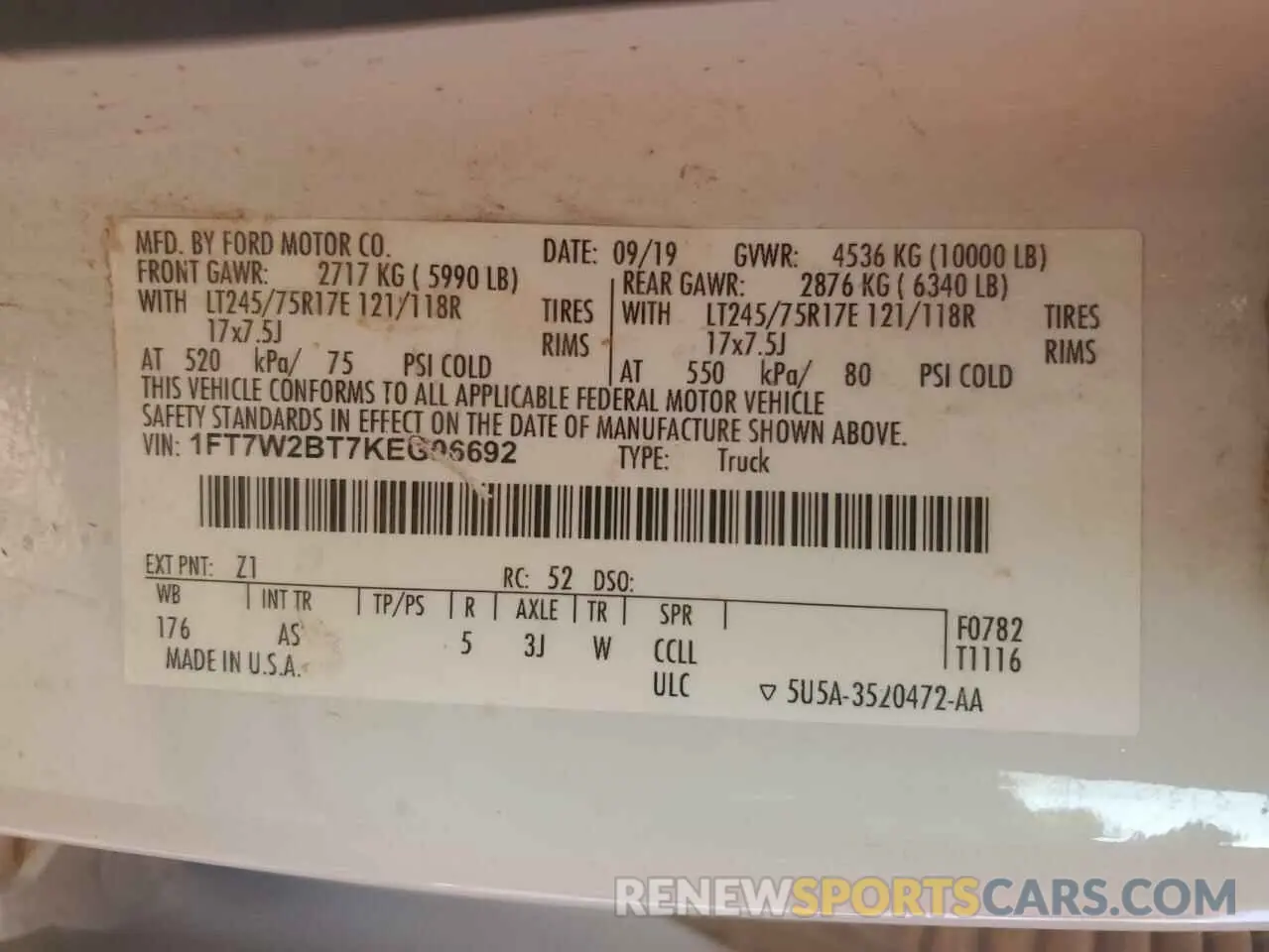 12 Photograph of a damaged car 1FT7W2BT7KEG06692 FORD F250 2019