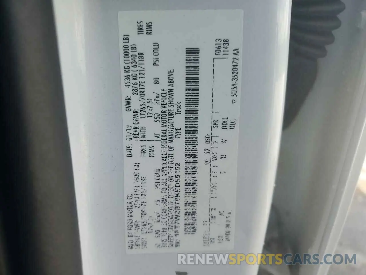 13 Photograph of a damaged car 1FT7W2BT8KED85152 FORD F250 2019