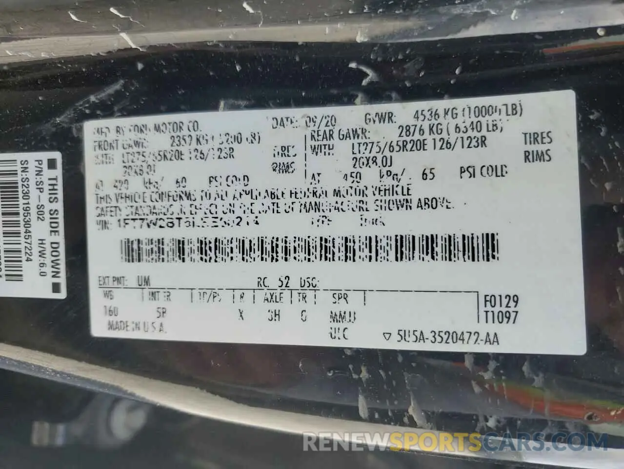 15 Photograph of a damaged car 1FT7W2BT5LEE60214 FORD F250 2020