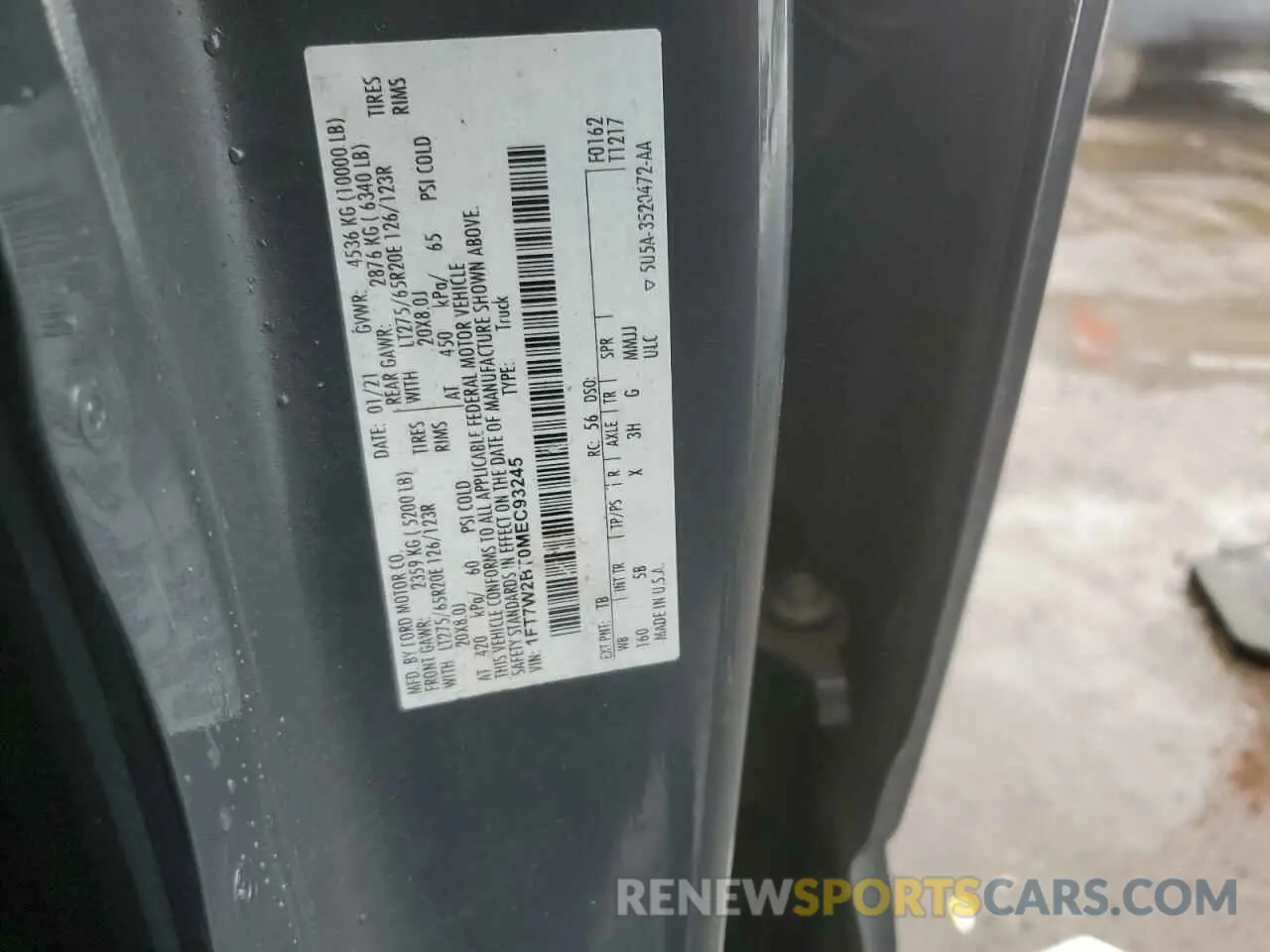 12 Photograph of a damaged car 1FT7W2BT0MEC93245 FORD F250 2021