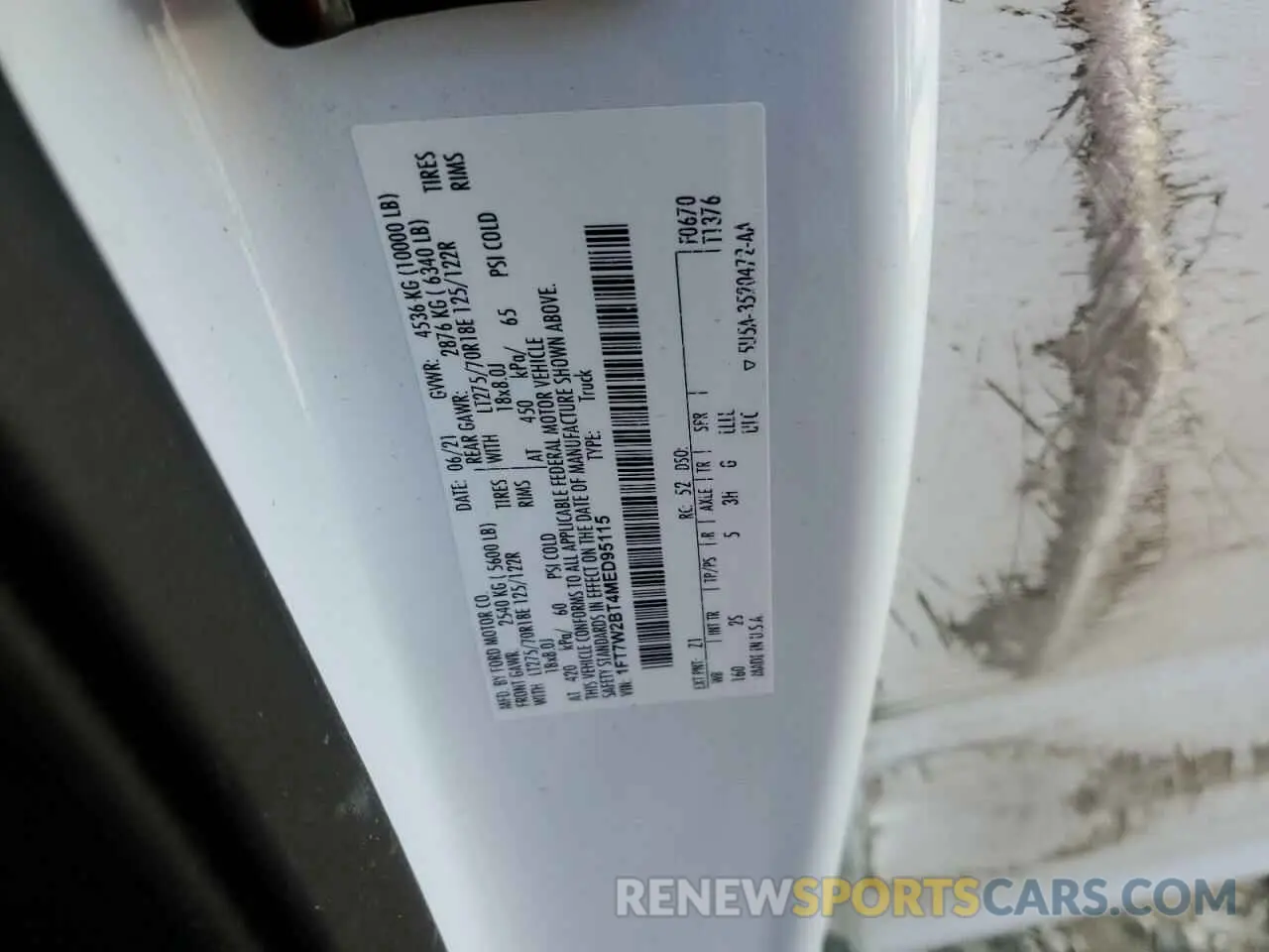 12 Photograph of a damaged car 1FT7W2BT4MED95115 FORD F250 2021