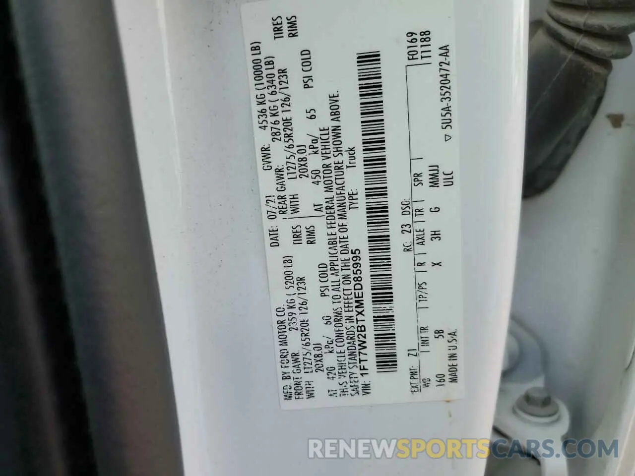 12 Photograph of a damaged car 1FT7W2BTXMED85995 FORD F250 2021