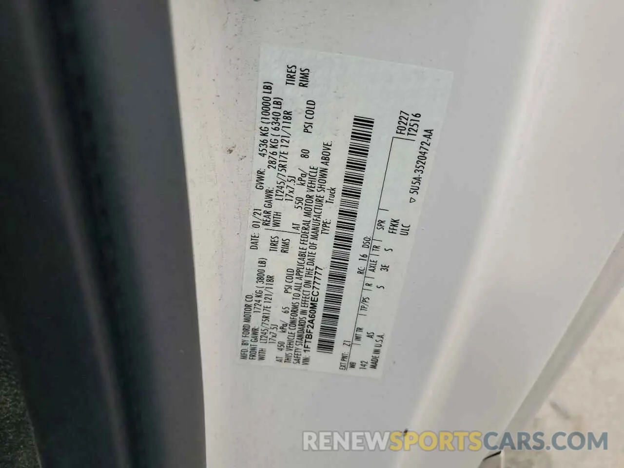 12 Photograph of a damaged car 1FTBF2A60MEC77777 FORD F250 2021