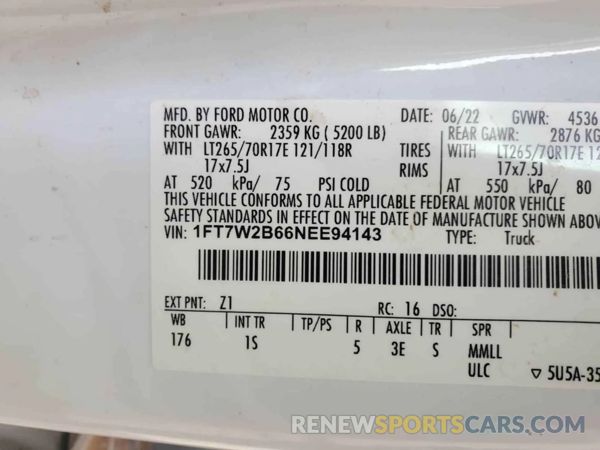 7 Photograph of a damaged car 1FT7W2B66NEE94143 FORD F250 2022