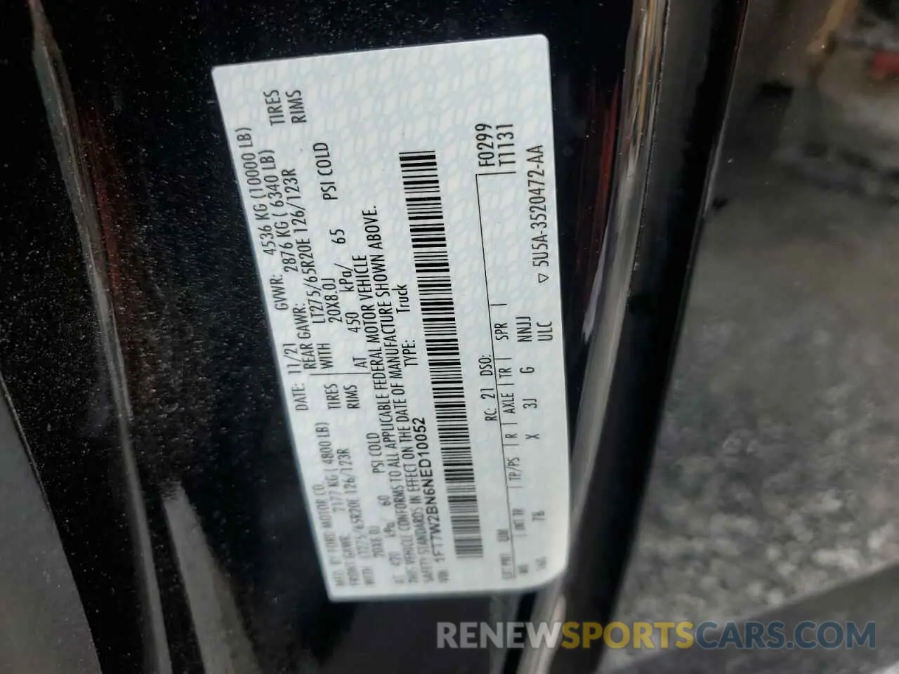 12 Photograph of a damaged car 1FT7W2BN6NED10052 FORD F250 2022